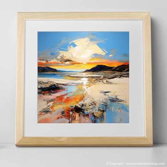 Art Print of Traigh Mhor at golden hour with a natural frame