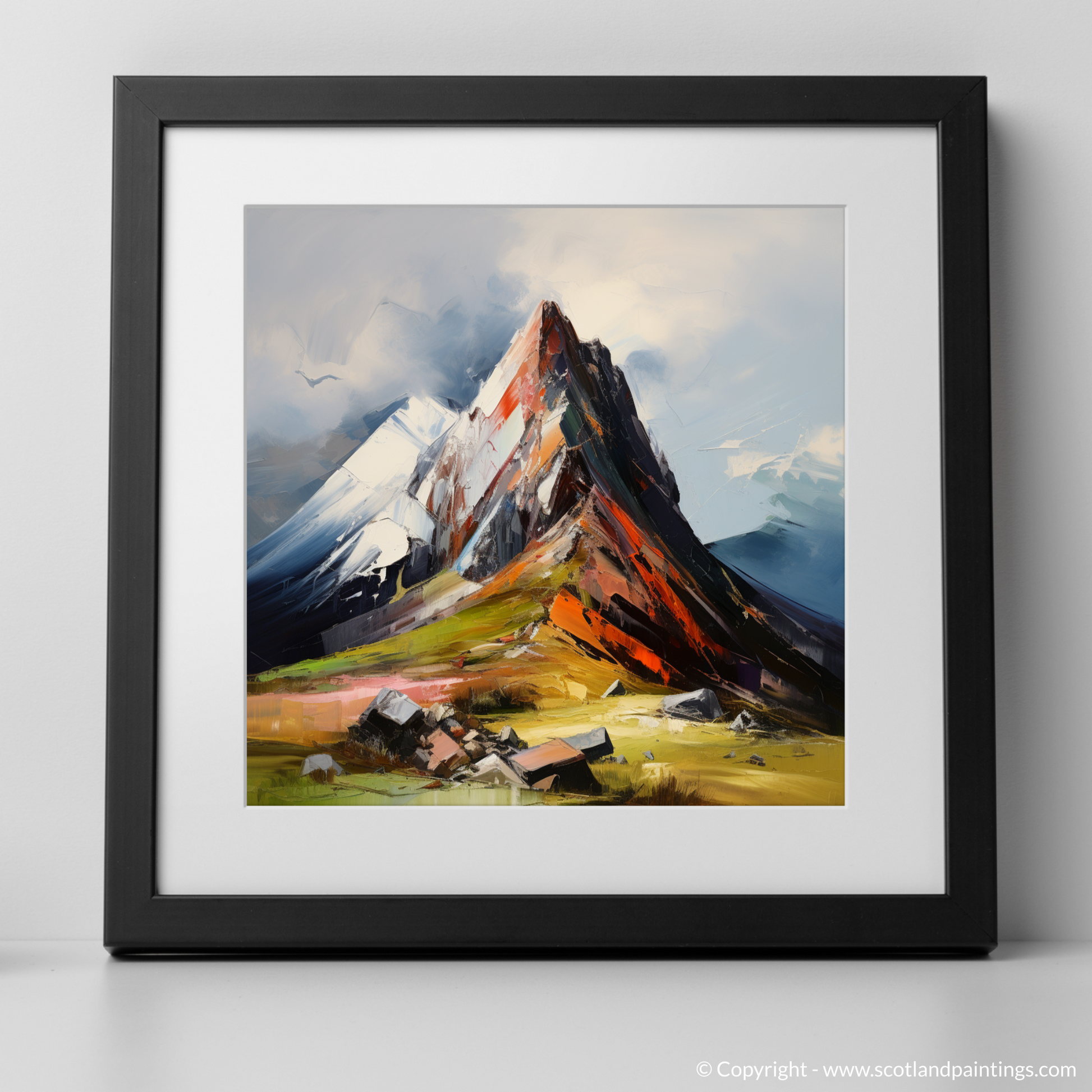 Art Print of Cairn Gorm, Highlands with a black frame