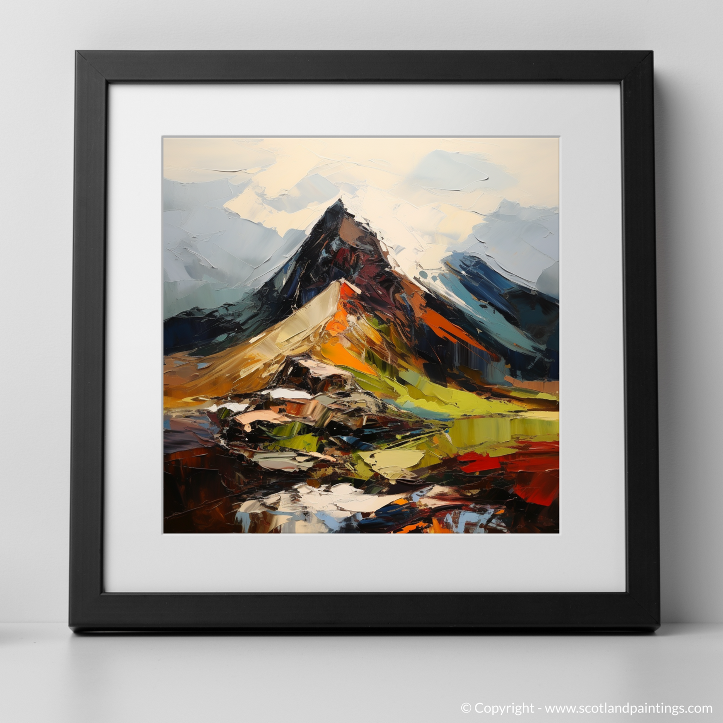 Art Print of Cairn Gorm, Highlands with a black frame