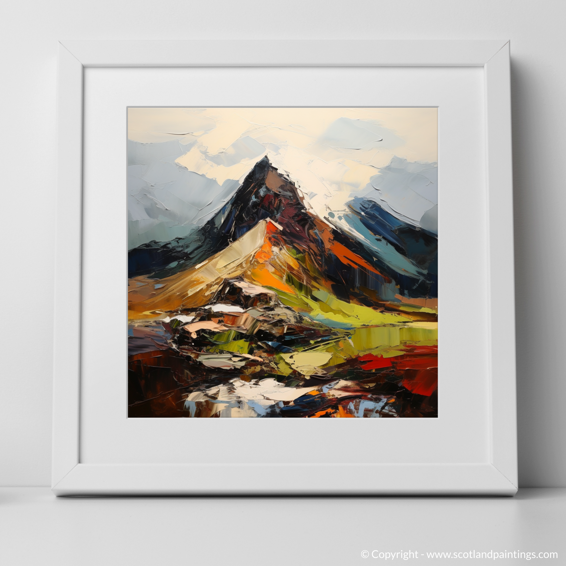 Art Print of Cairn Gorm, Highlands with a white frame