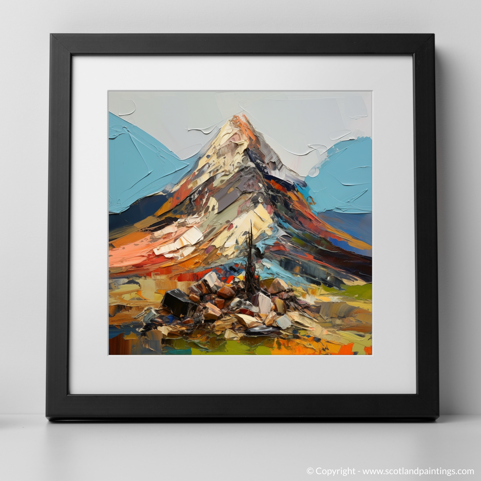 Art Print of Cairn Gorm, Highlands with a black frame