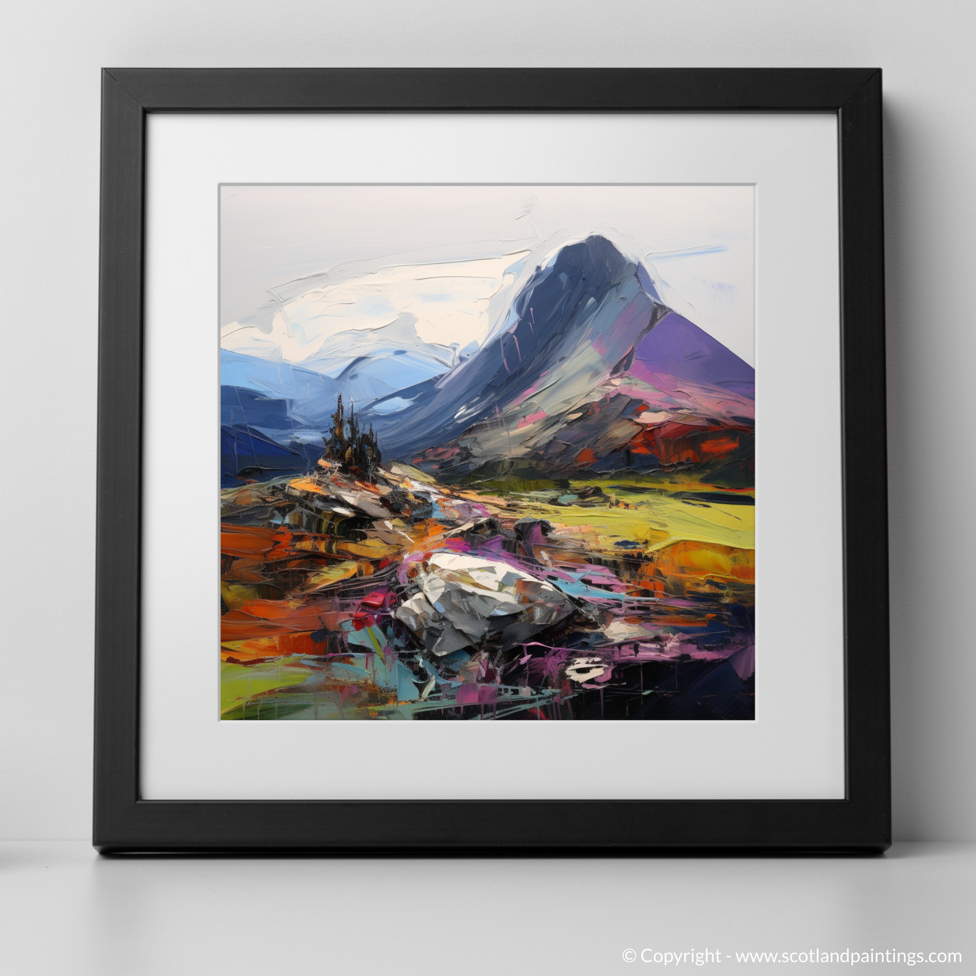 Art Print of Cairn Gorm, Highlands with a black frame