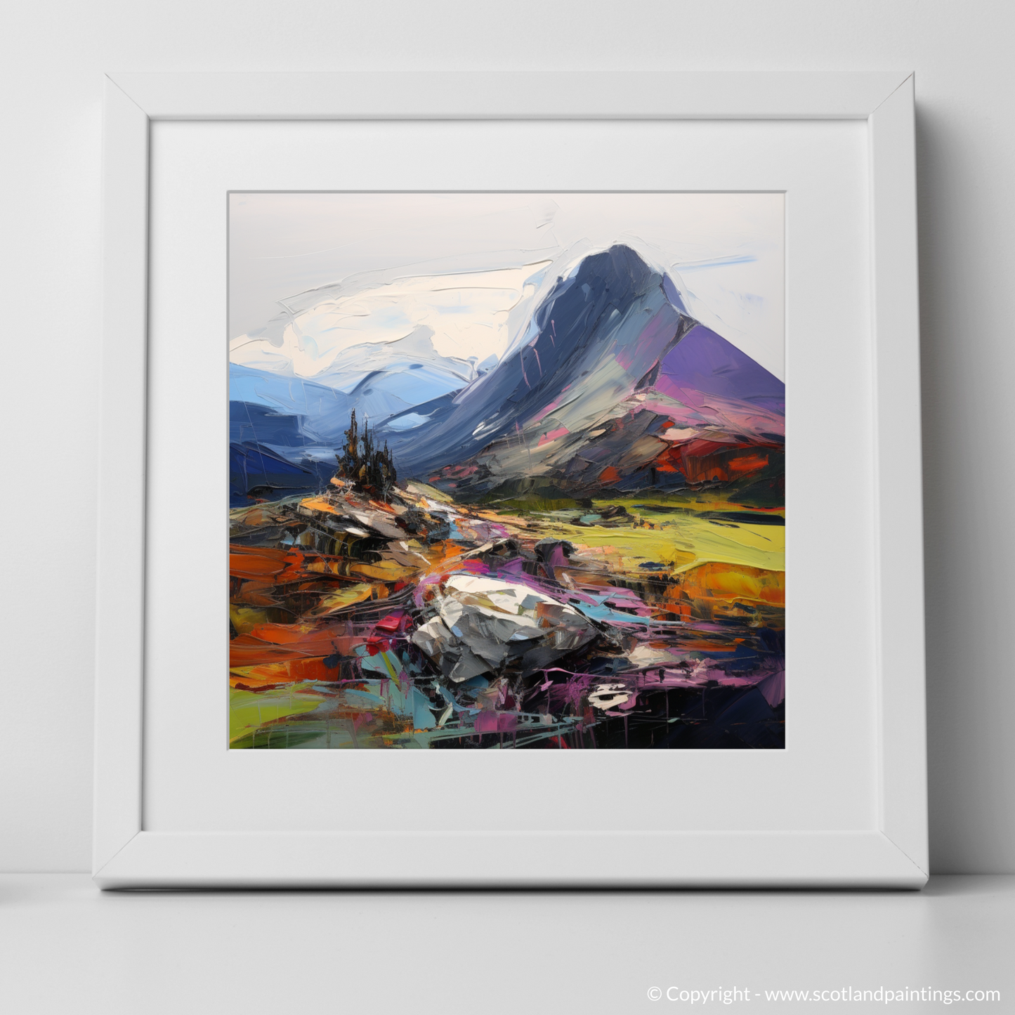 Art Print of Cairn Gorm, Highlands with a white frame