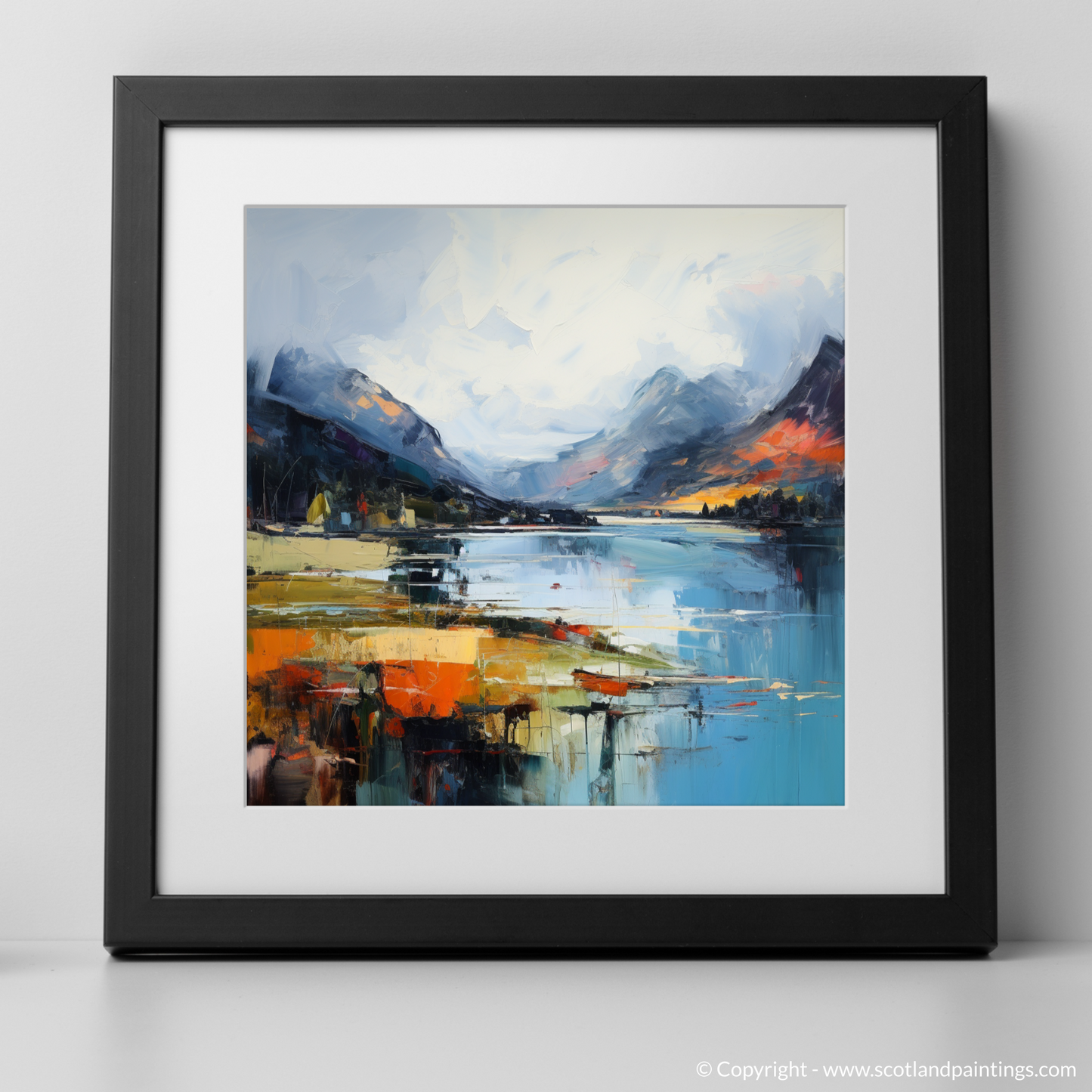 Art Print of Loch Leven, Highlands with a black frame