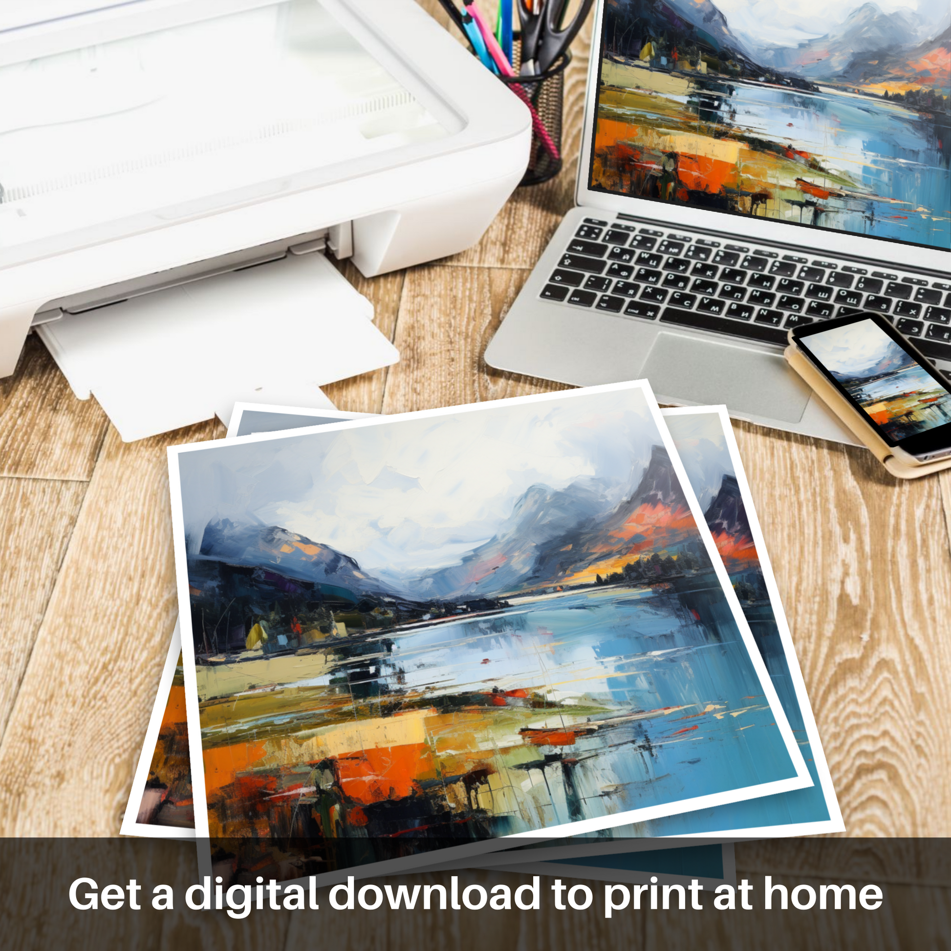 Downloadable and printable picture of Loch Leven, Highlands