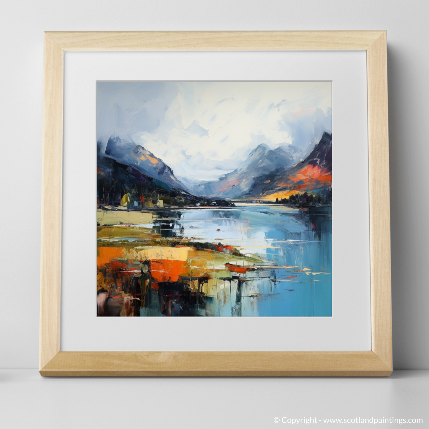 Art Print of Loch Leven, Highlands with a natural frame
