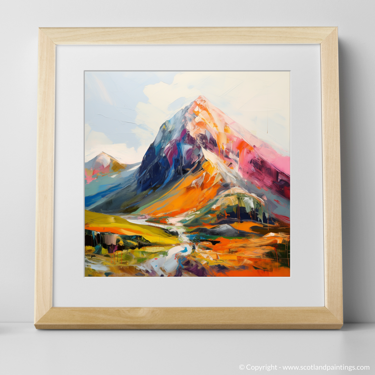 Art Print of Stob Binnein with a natural frame