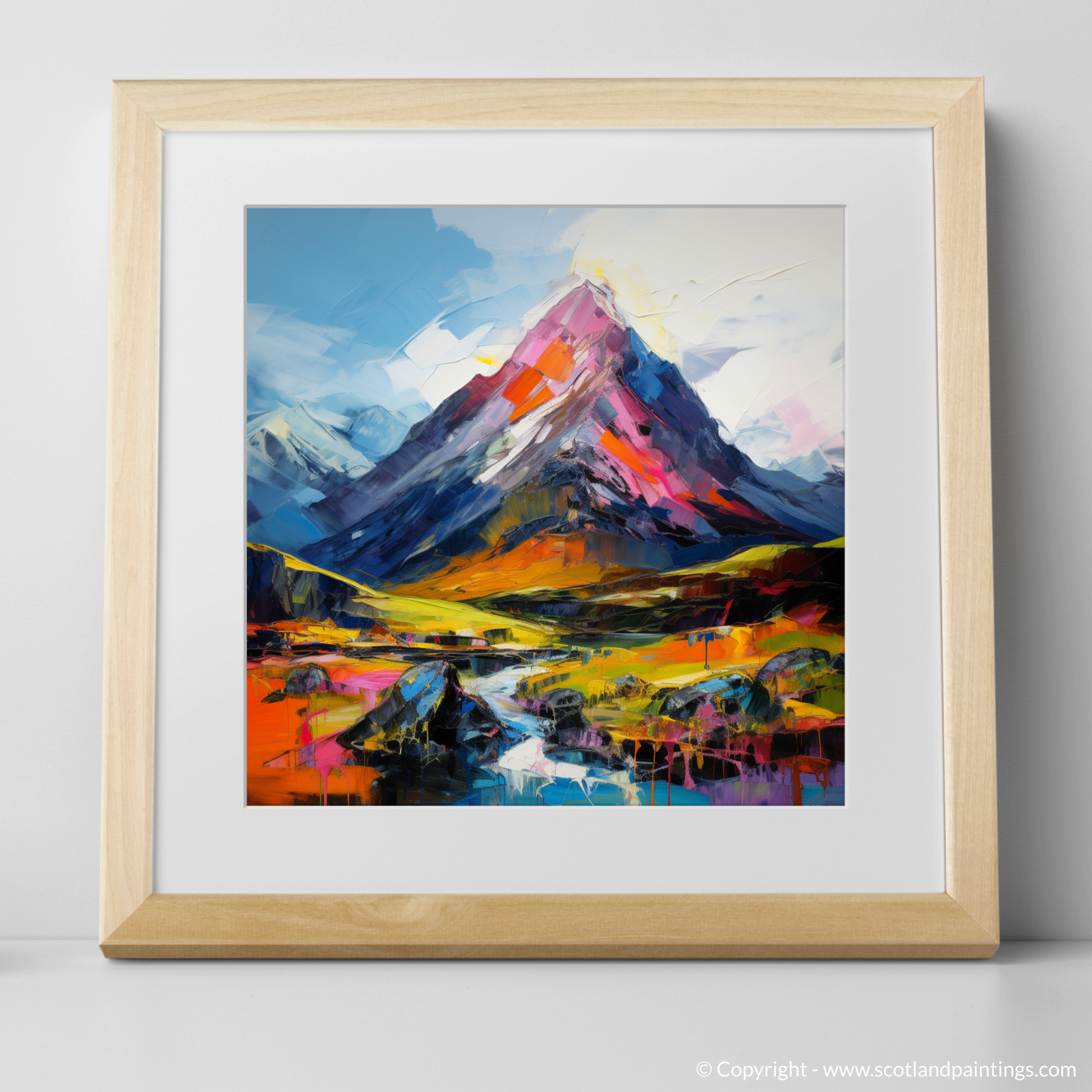 Art Print of Stob Binnein with a natural frame