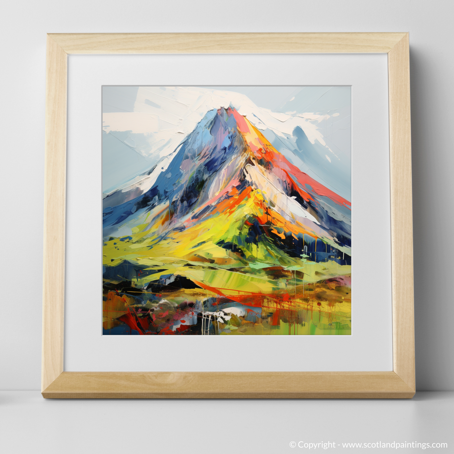 Art Print of Stob Binnein with a natural frame