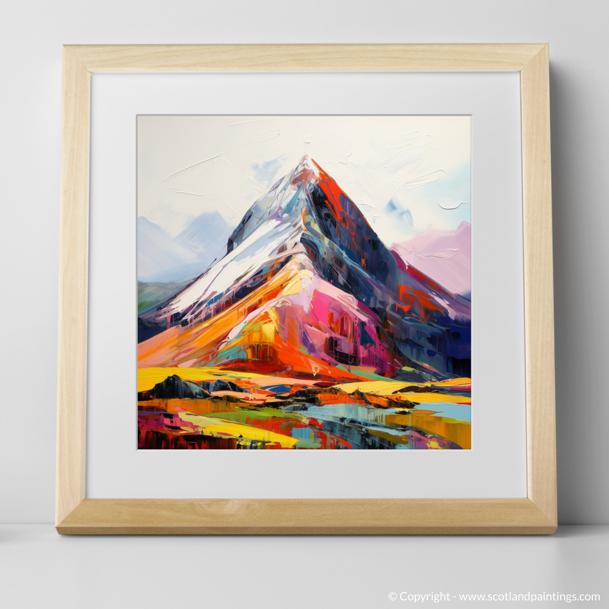 Art Print of Stob Binnein with a natural frame