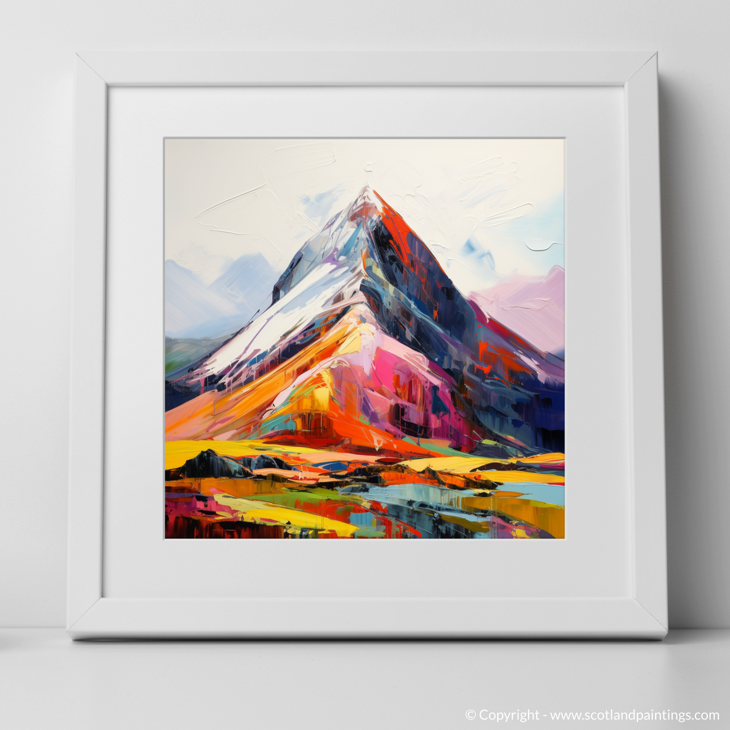 Art Print of Stob Binnein with a white frame