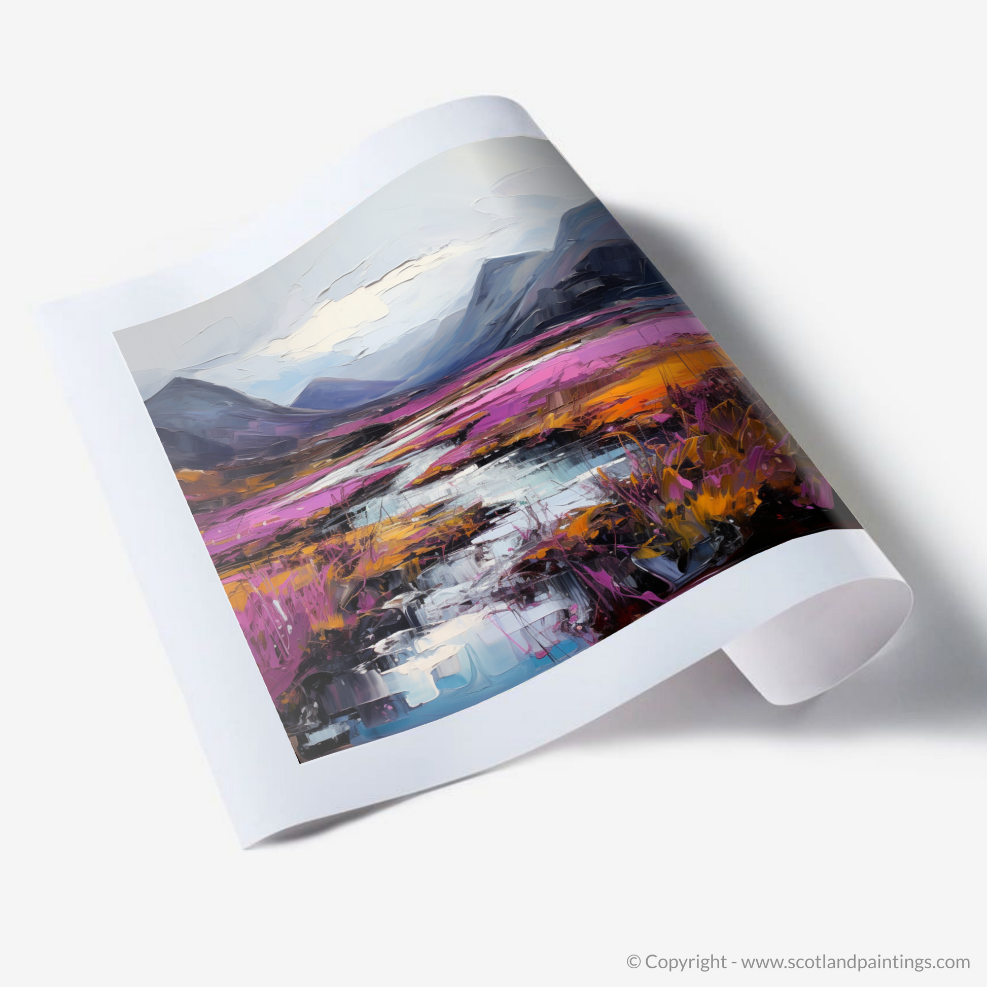 Art Print of Purple heather in Glencoe