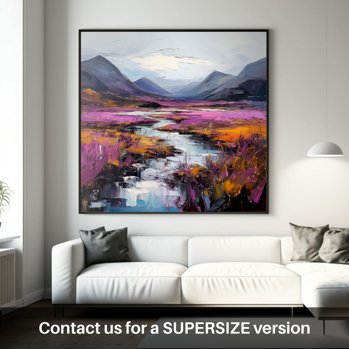 Huge supersize print of Purple heather in Glencoe