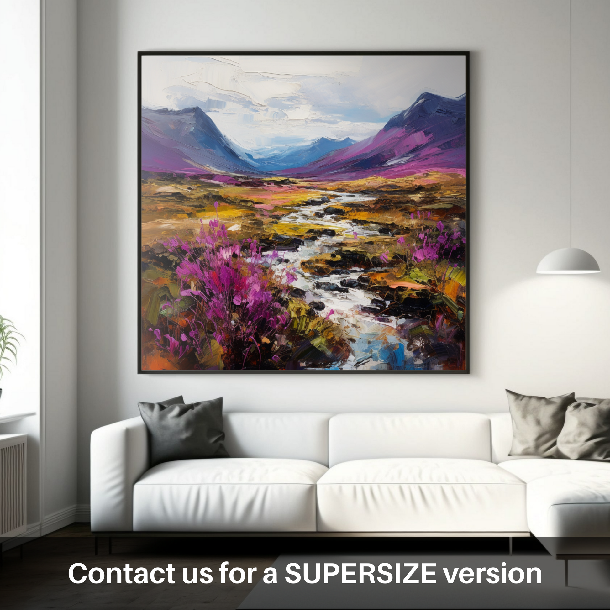 Huge supersize print of Purple heather in Glencoe