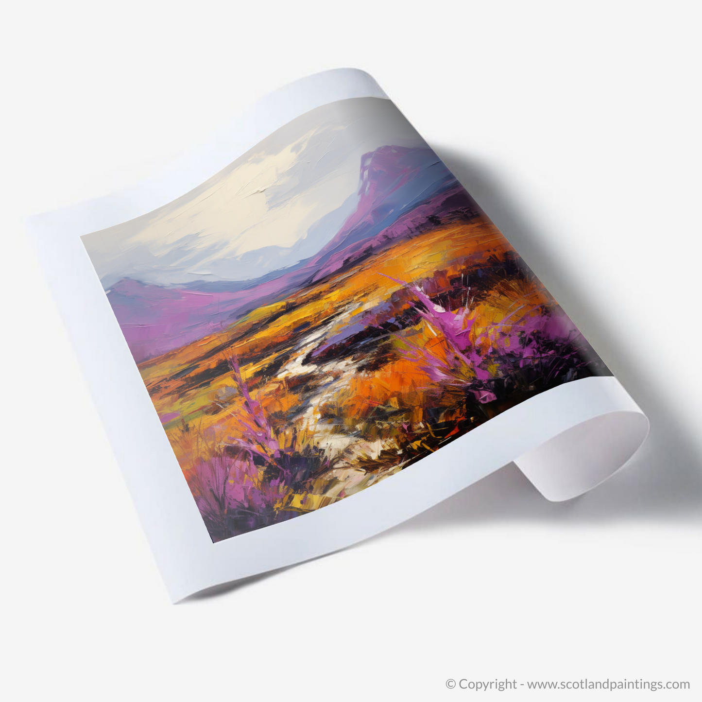 Art Print of Purple heather in Glencoe