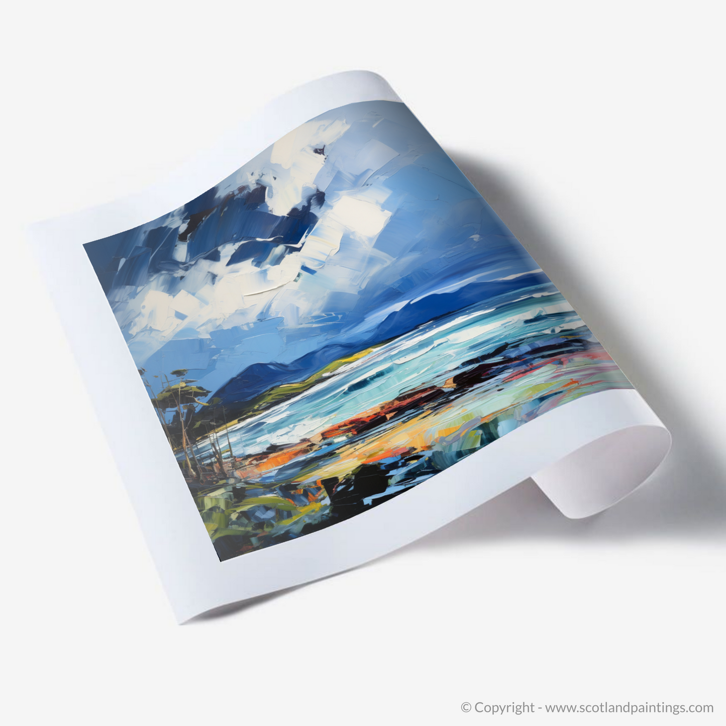 Art Print of Ardalanish Bay with a stormy sky