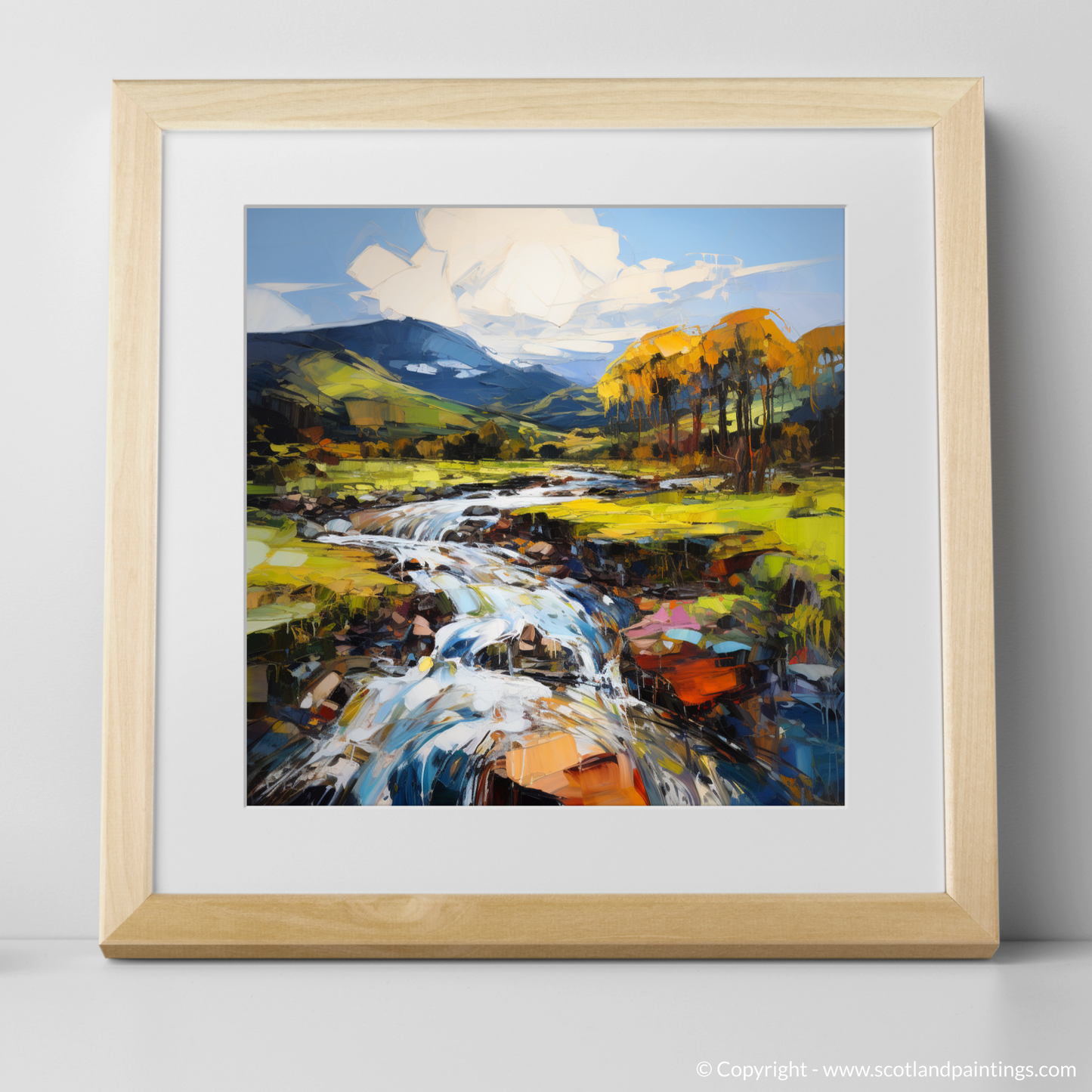 Art Print of River Carron, Ross-shire with a natural frame