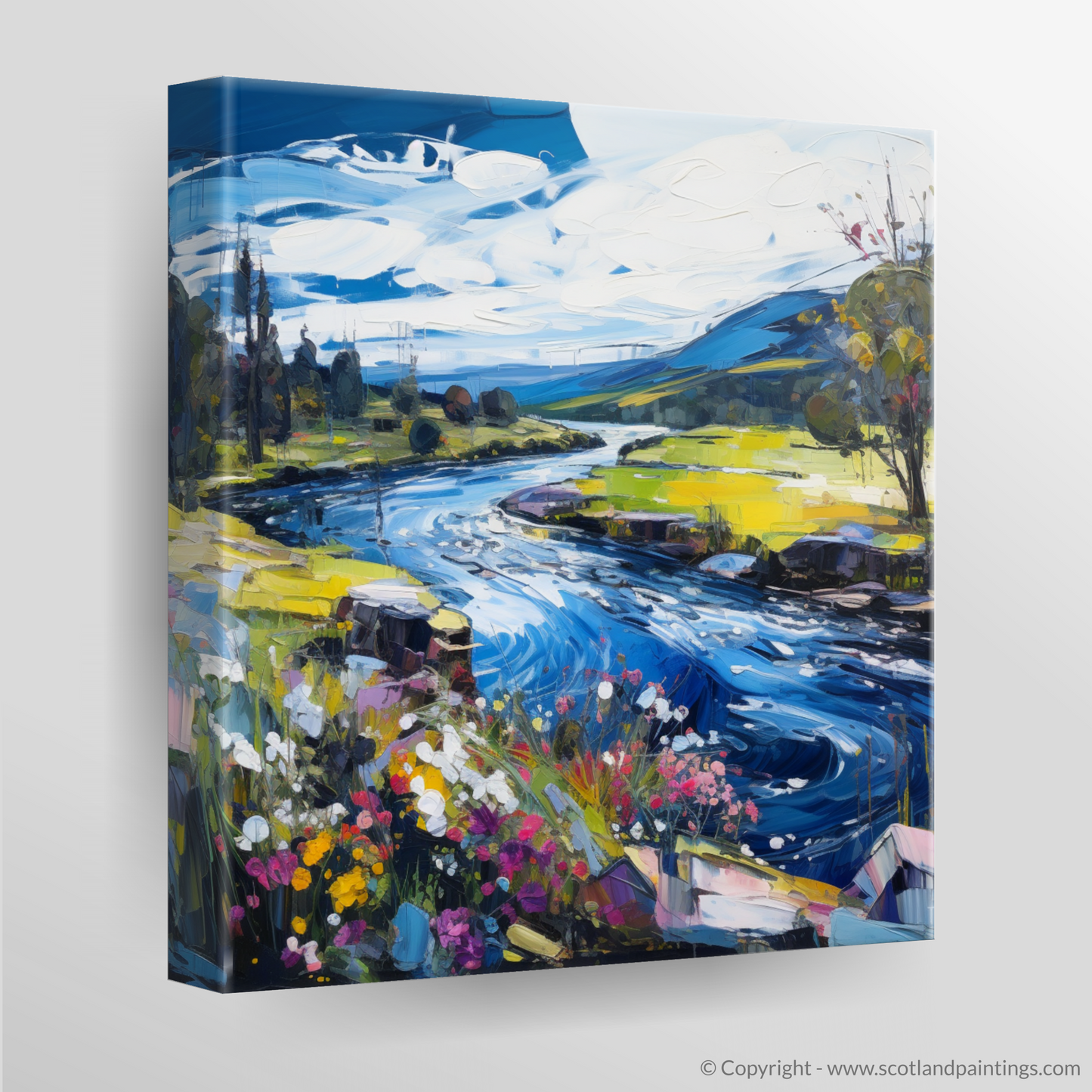 Painting and Art Print of River Carron, Ross-shire. Carron's Rhapsody: An Expressionist Ode to the Highlands.