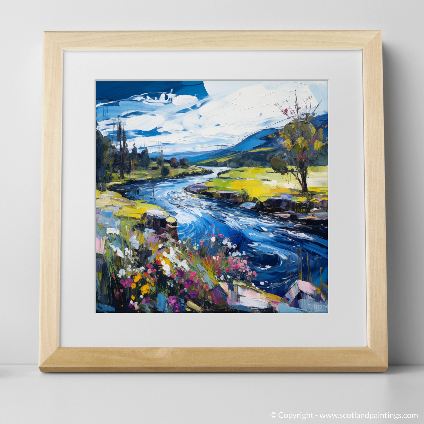 Painting and Art Print of River Carron, Ross-shire. Carron's Rhapsody: An Expressionist Ode to the Highlands.