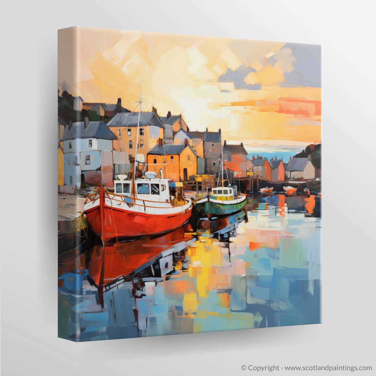 Canvas Print of Millport Harbour at golden hour