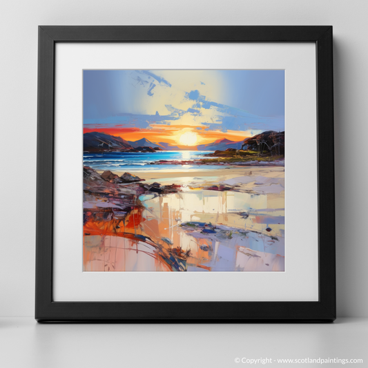 Painting and Art Print of Silver Sands of Morar at sunset. Sunset Embrace at Silver Sands of Morar.