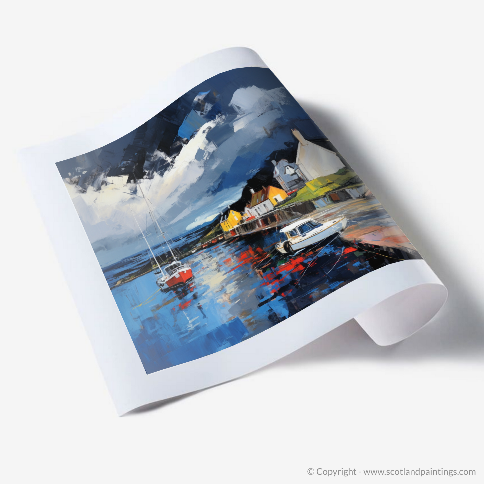 Art Print of Cromarty Harbour with a stormy sky