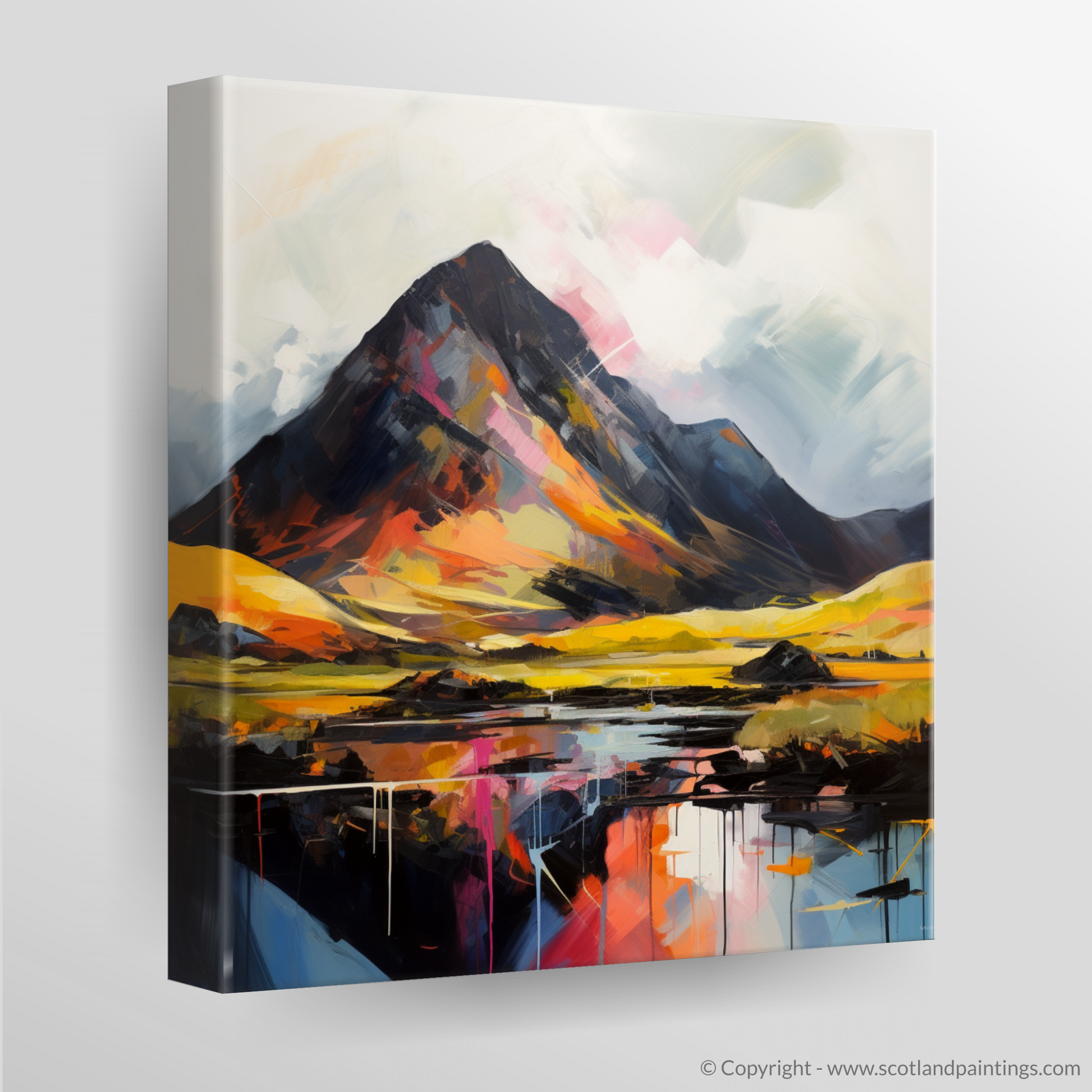 Canvas Print of Silhouetted peaks in Glencoe