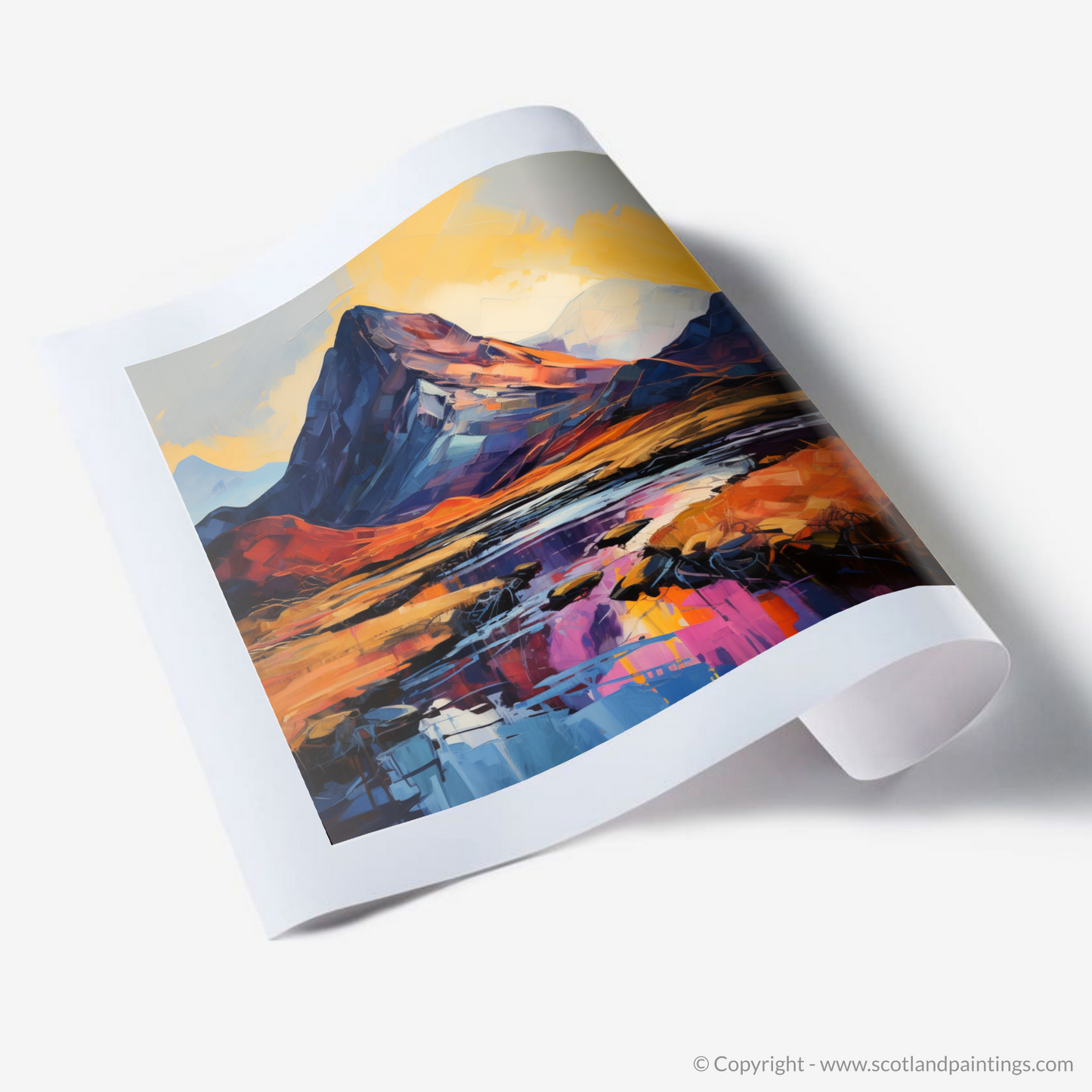 Art Print of Silhouetted peaks in Glencoe