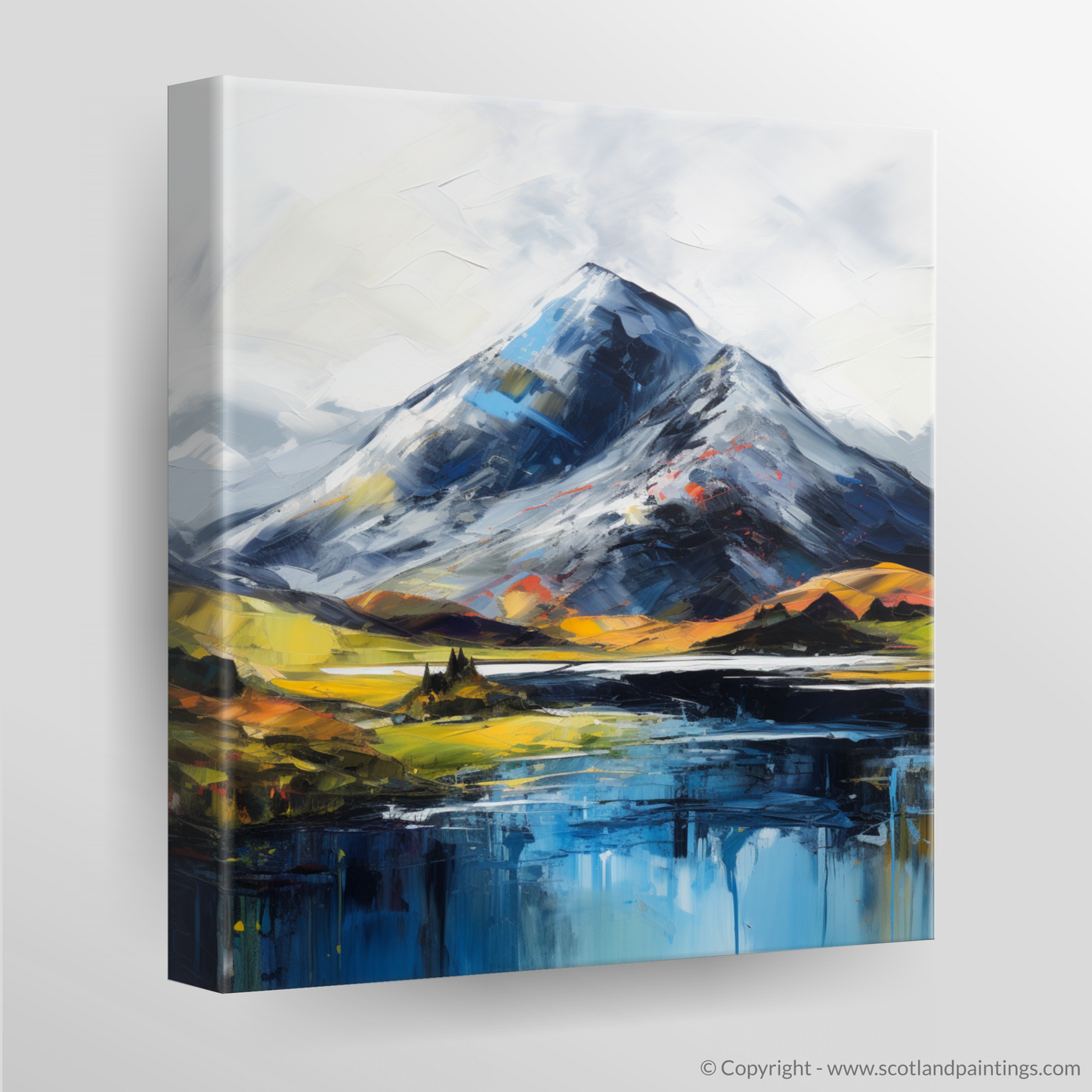 Painting and Art Print of Beinn a' Chròin. Majestic Beinn a' Chròin: An Expressionist Tribute to Scotland's Highlands.