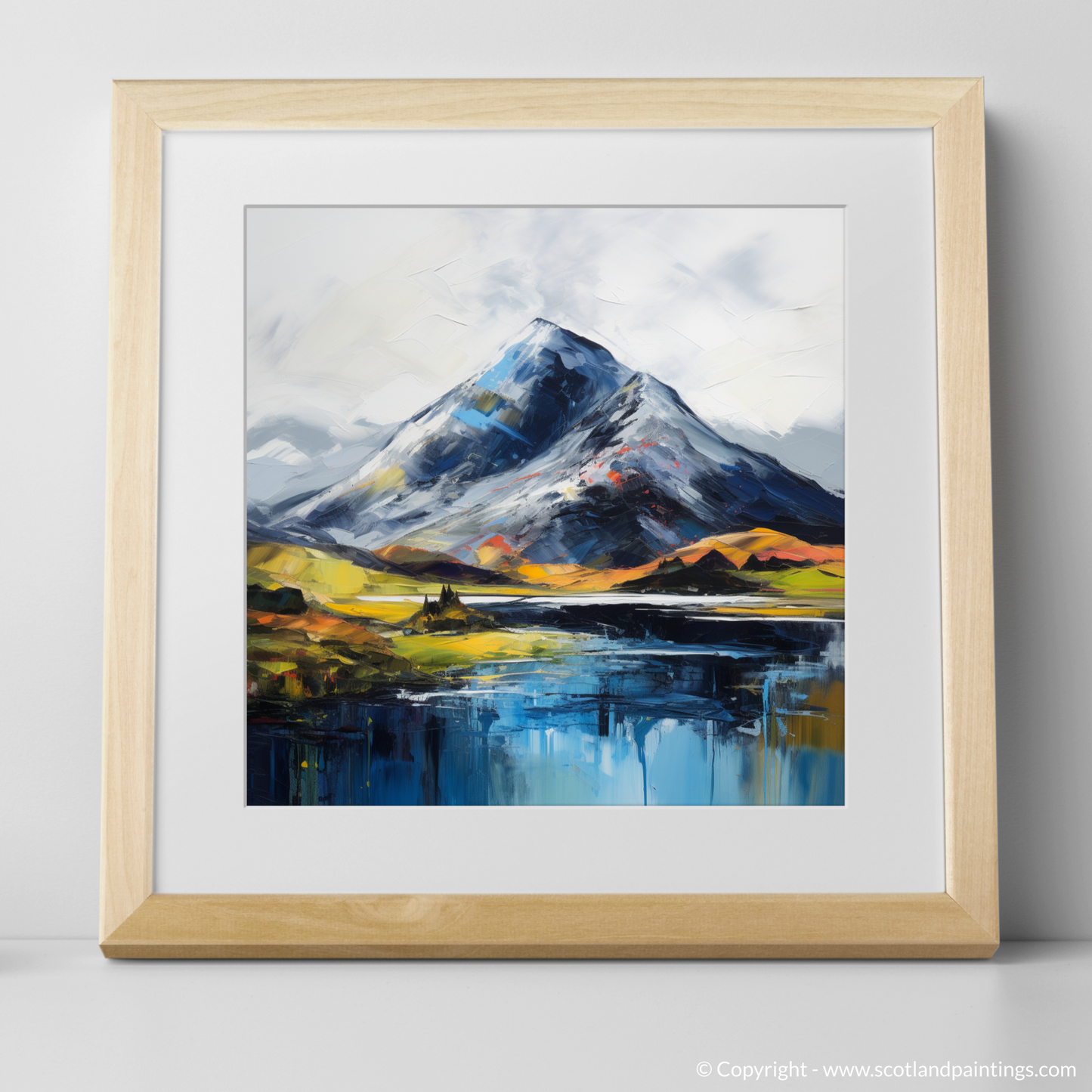 Painting and Art Print of Beinn a' Chròin. Majestic Beinn a' Chròin: An Expressionist Tribute to Scotland's Highlands.