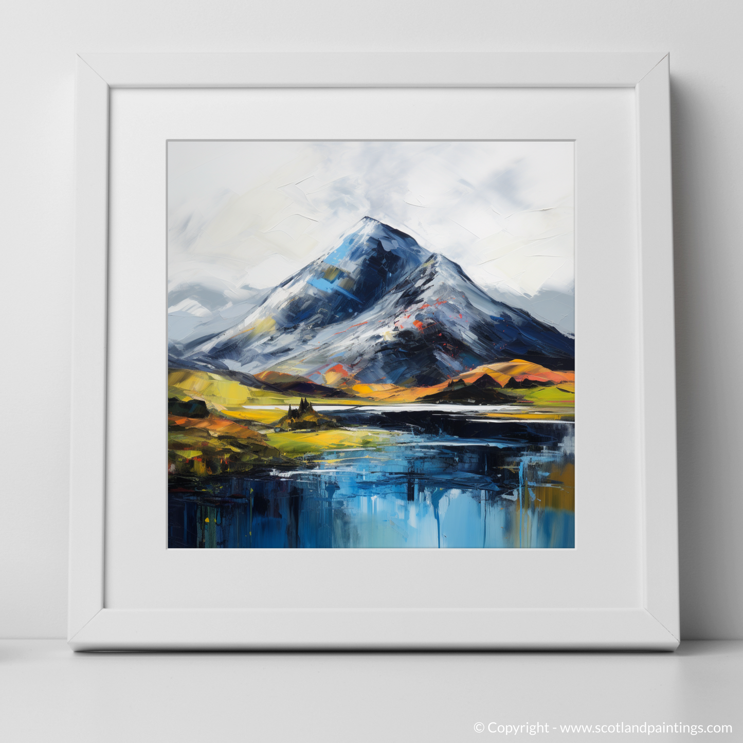 Painting and Art Print of Beinn a' Chròin. Majestic Beinn a' Chròin: An Expressionist Tribute to Scotland's Highlands.