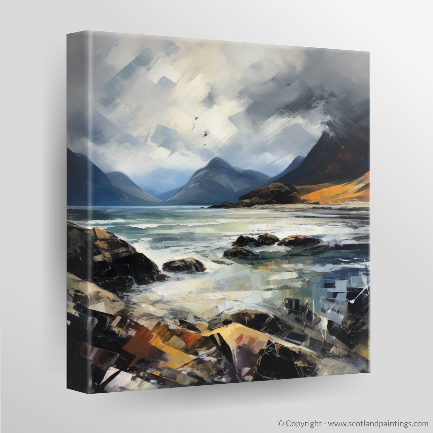 Canvas Print of Elgol Bay with a stormy sky