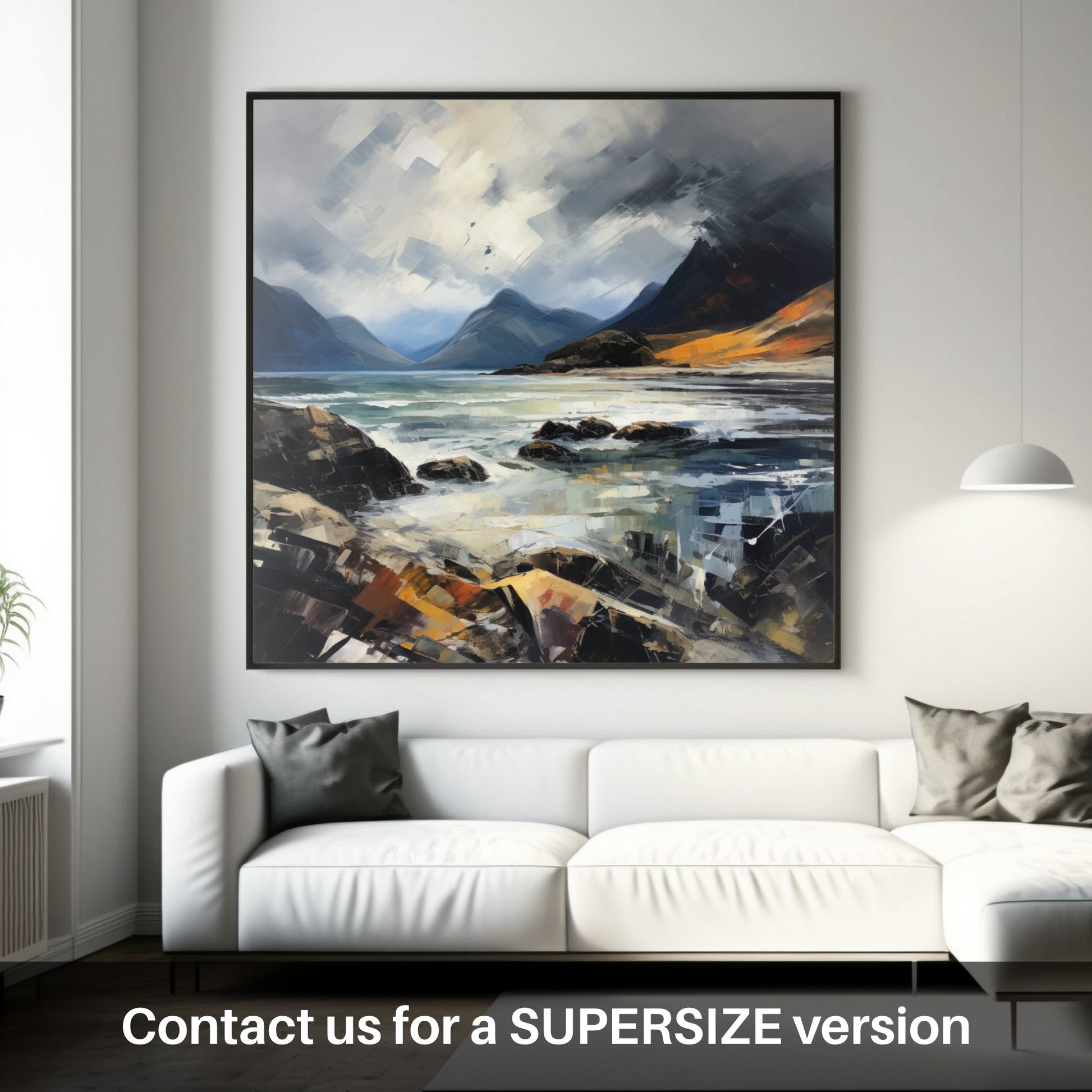 Huge supersize print of Elgol Bay with a stormy sky