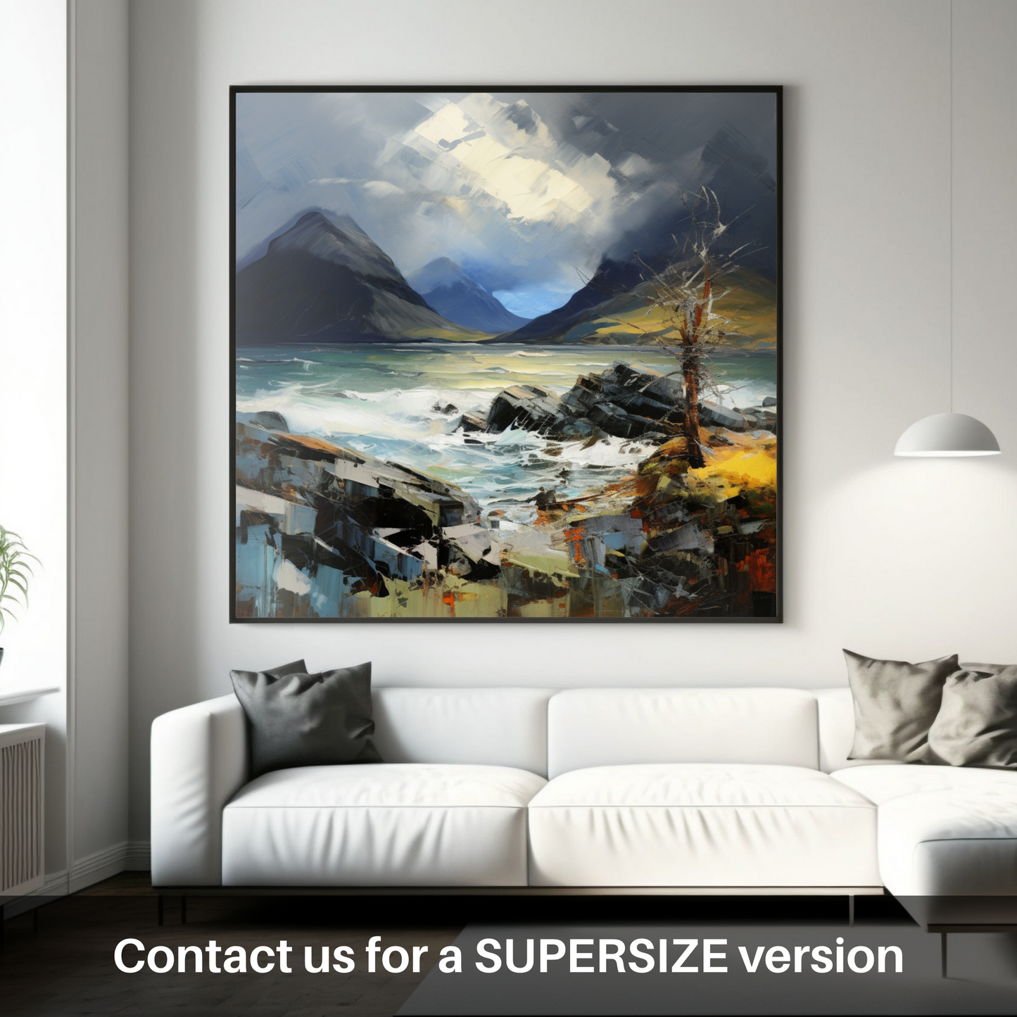 Huge supersize print of Elgol Bay with a stormy sky