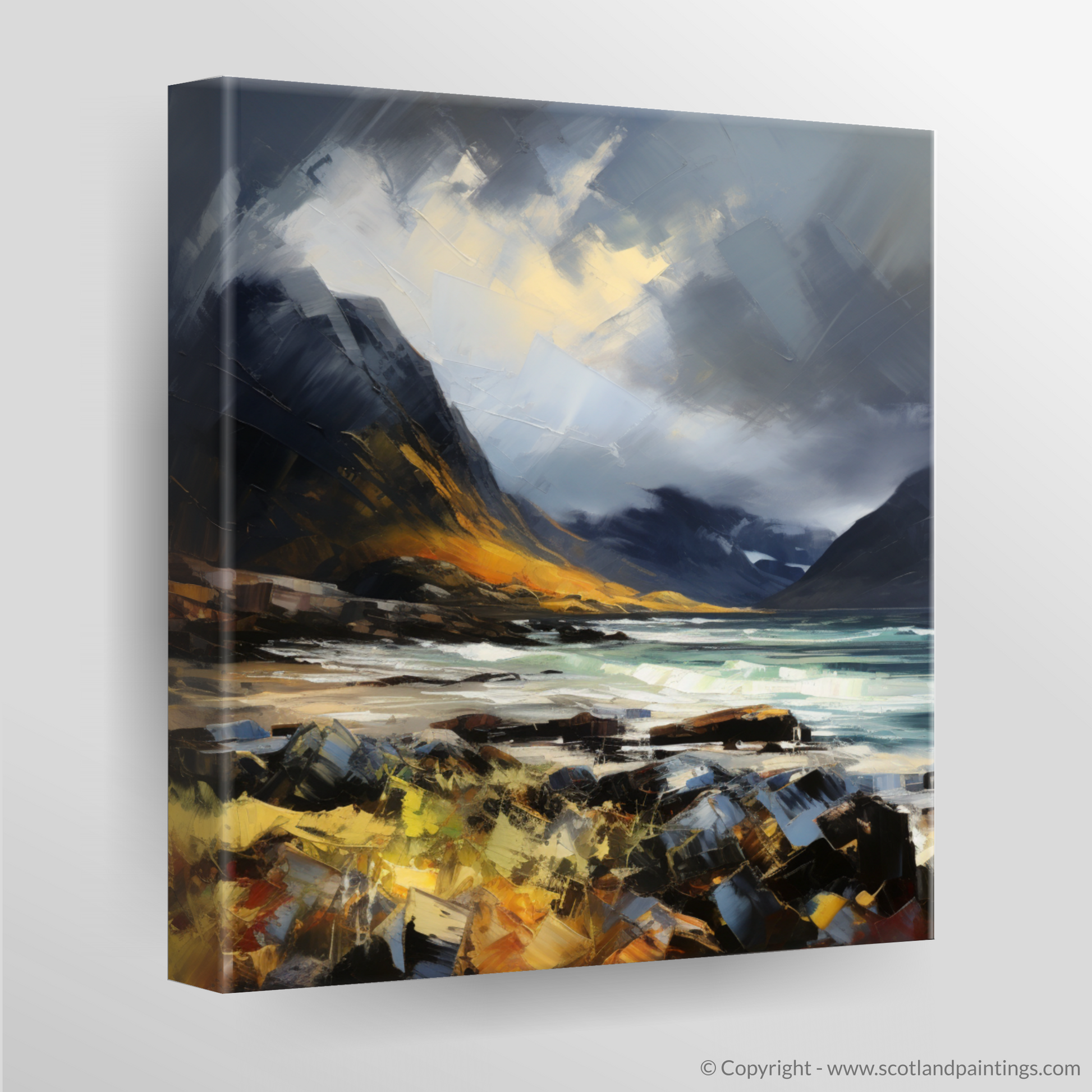 Canvas Print of Elgol Bay with a stormy sky