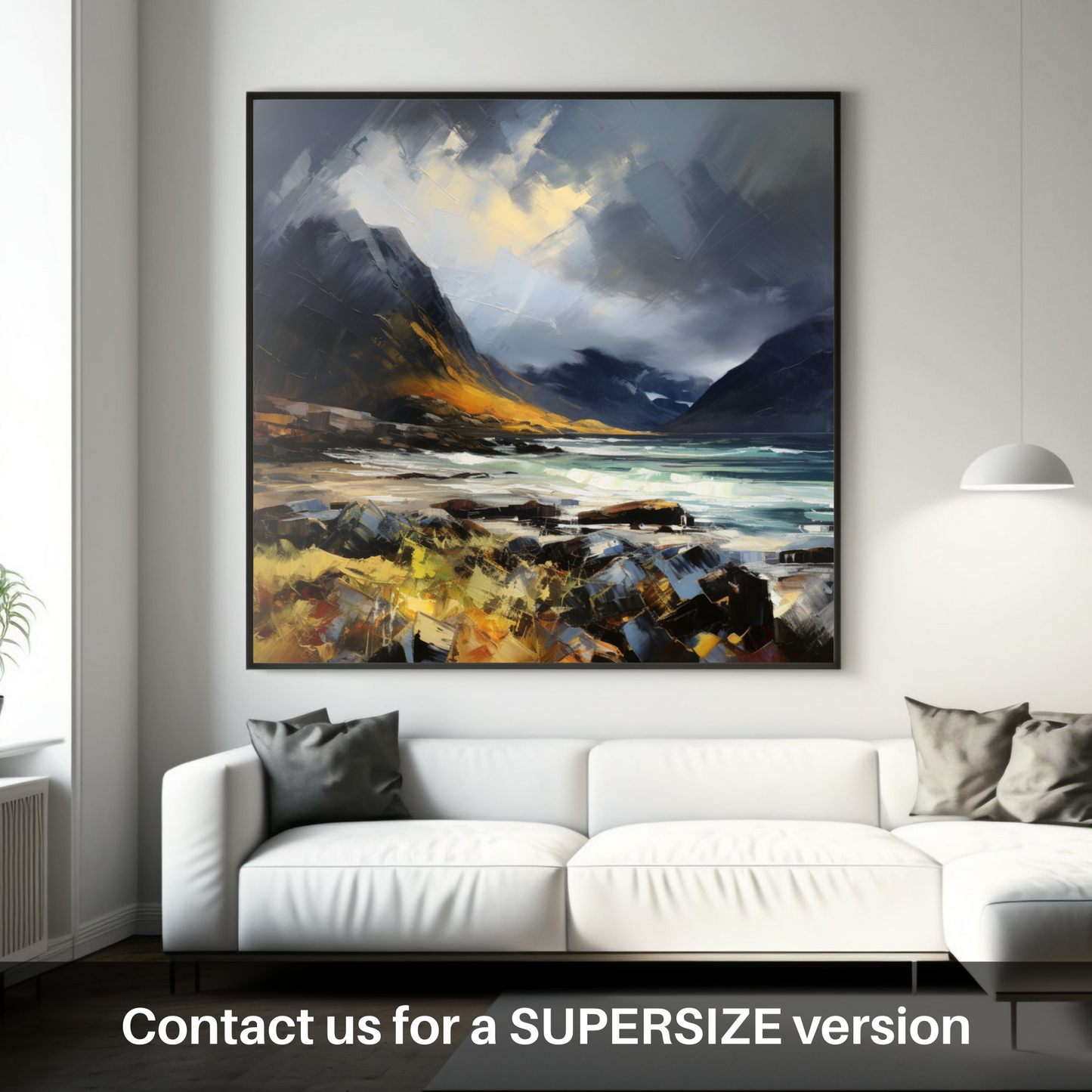 Huge supersize print of Elgol Bay with a stormy sky