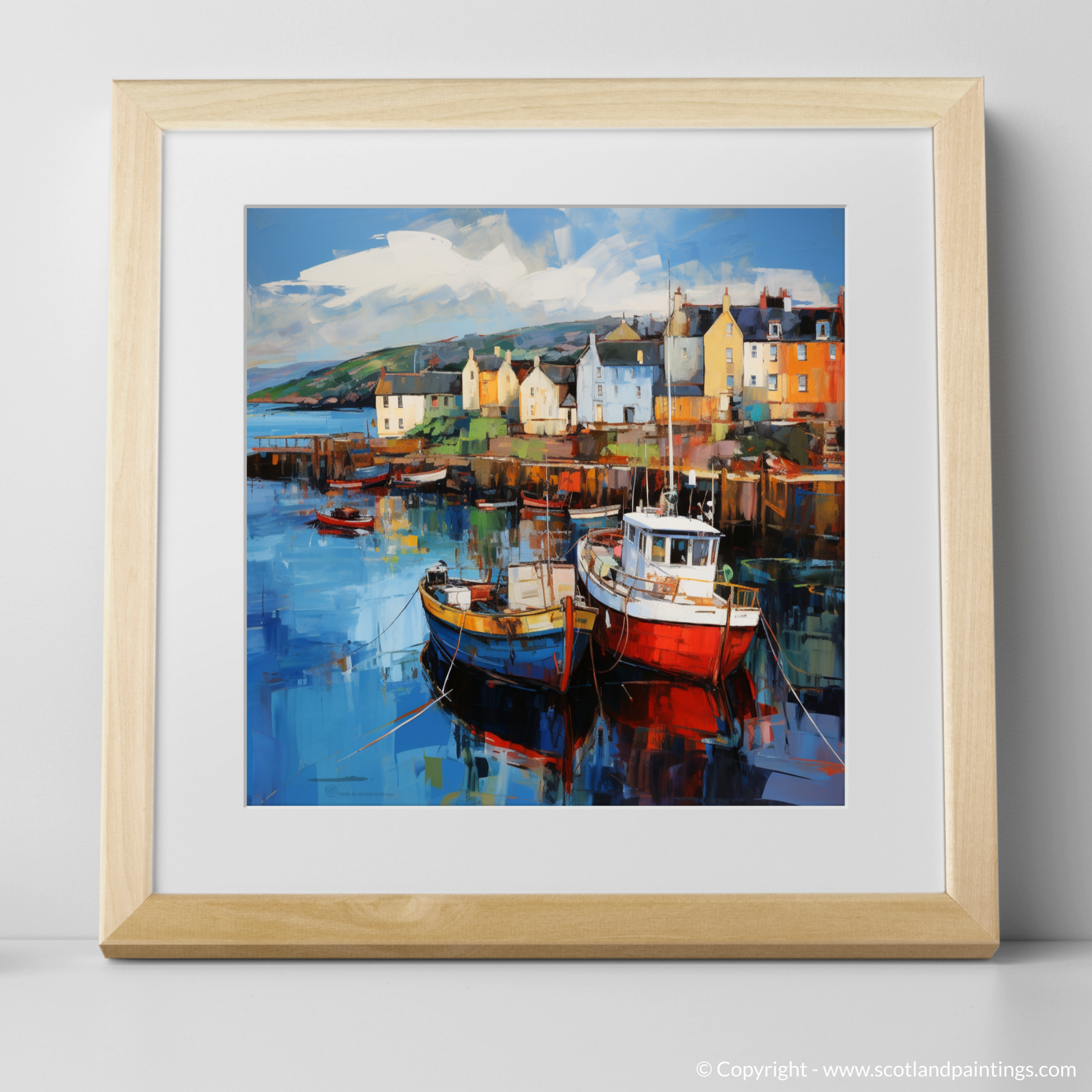 Art Print of Millport Harbour, Isle of Cumbrae with a natural frame