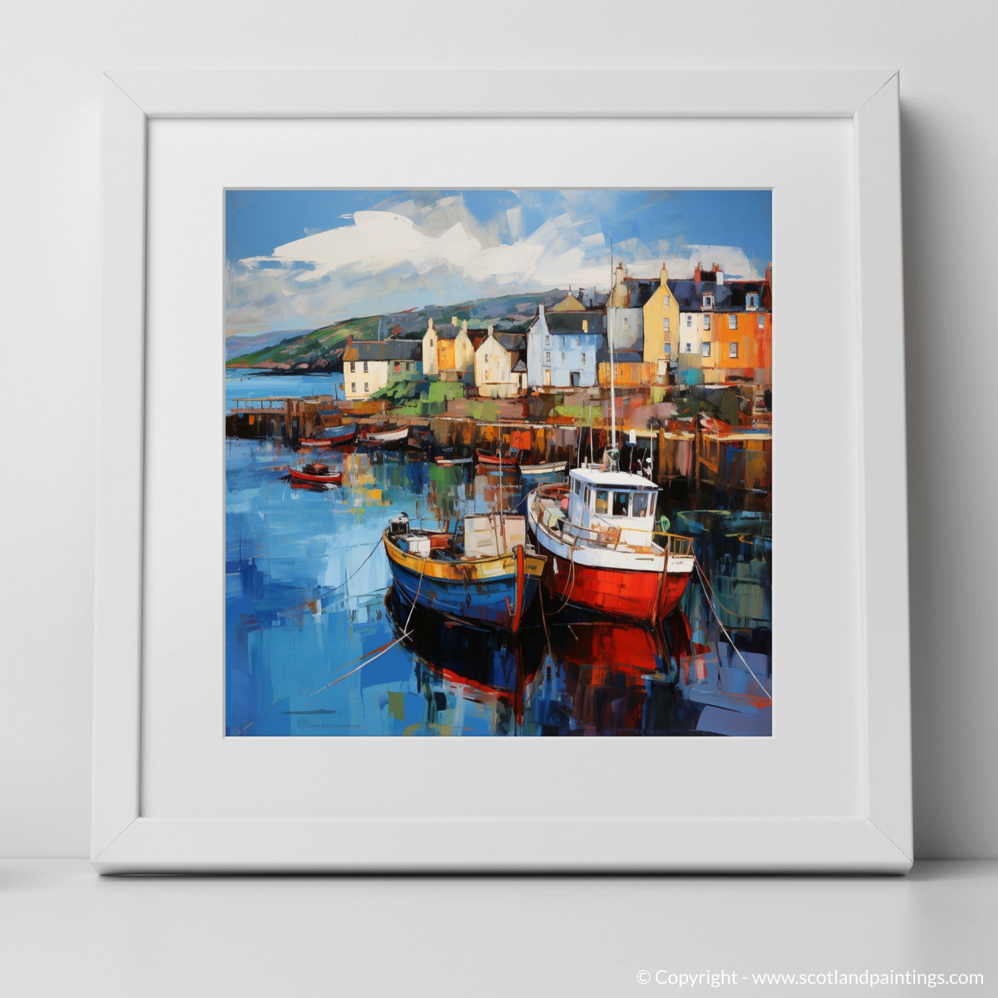 Art Print of Millport Harbour, Isle of Cumbrae with a white frame