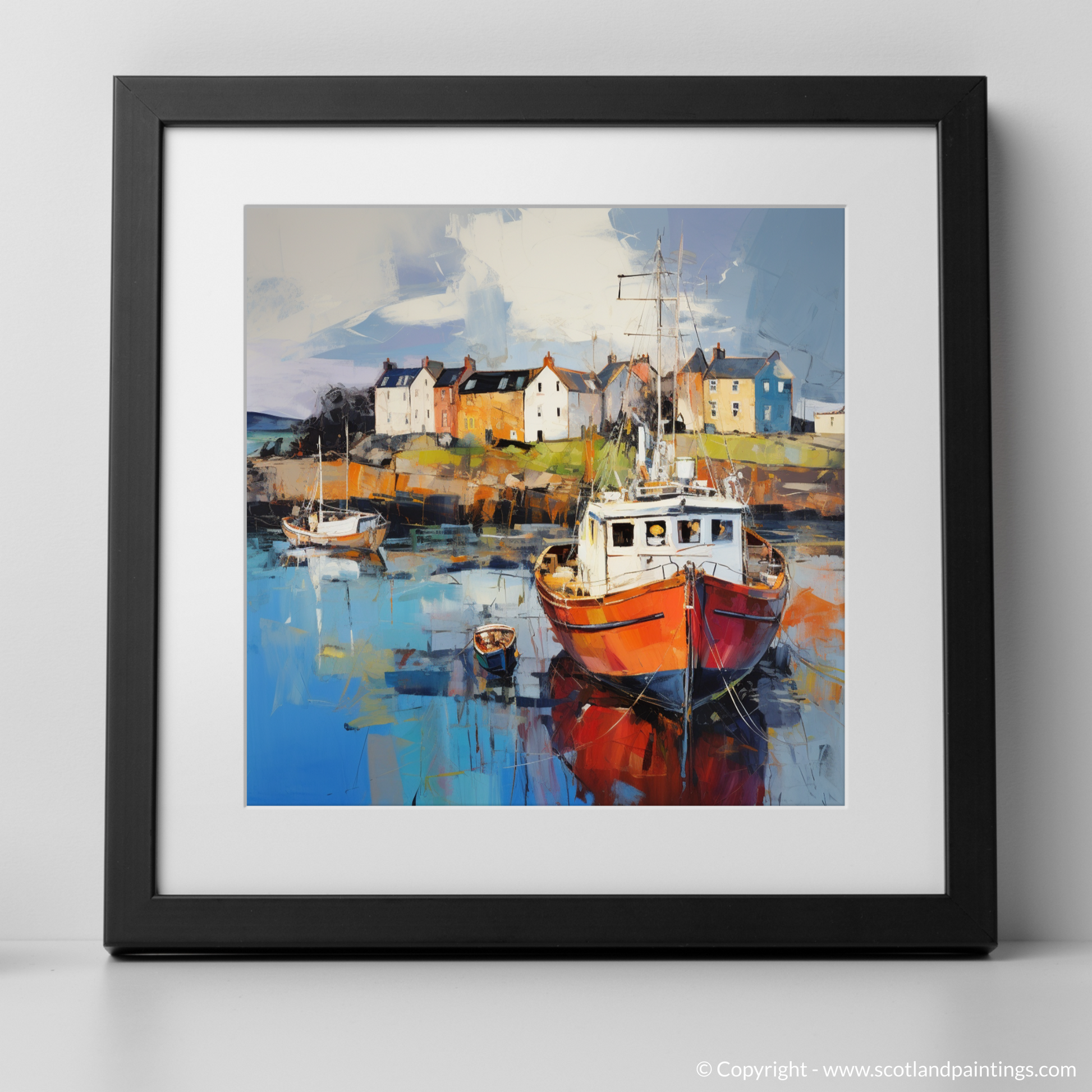 Art Print of Millport Harbour, Isle of Cumbrae with a black frame