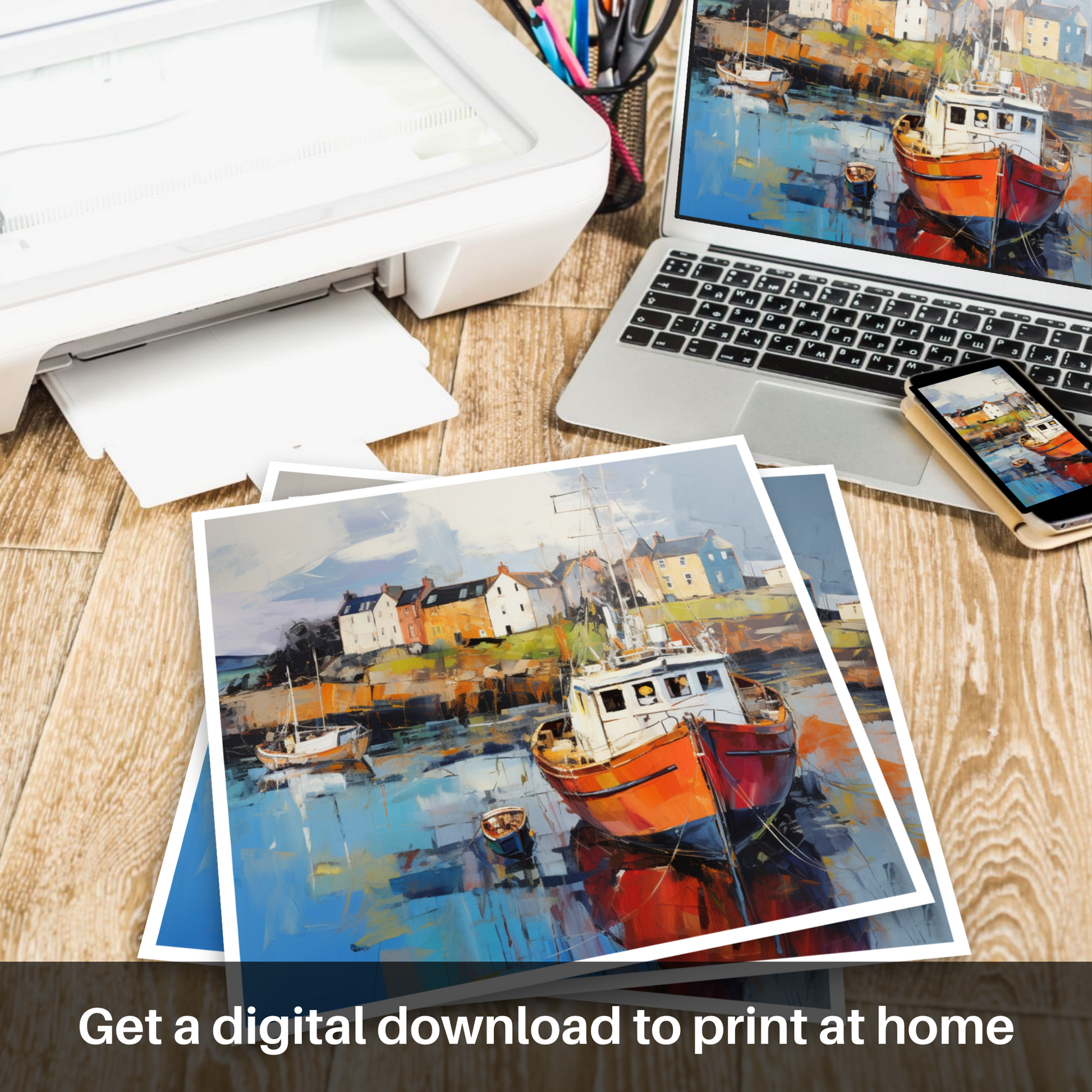 Downloadable and printable picture of Millport Harbour, Isle of Cumbrae