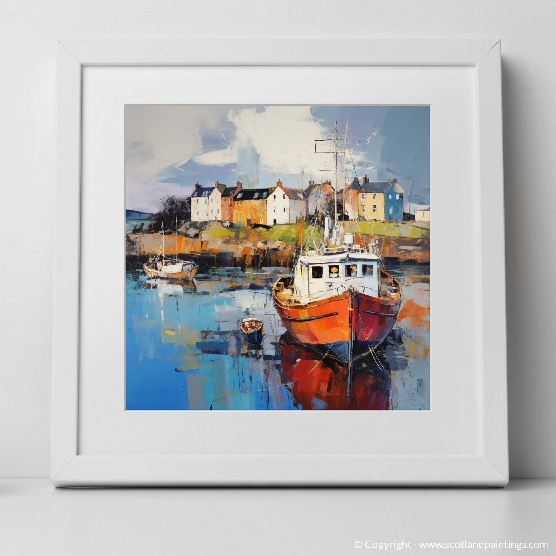 Art Print of Millport Harbour, Isle of Cumbrae with a white frame