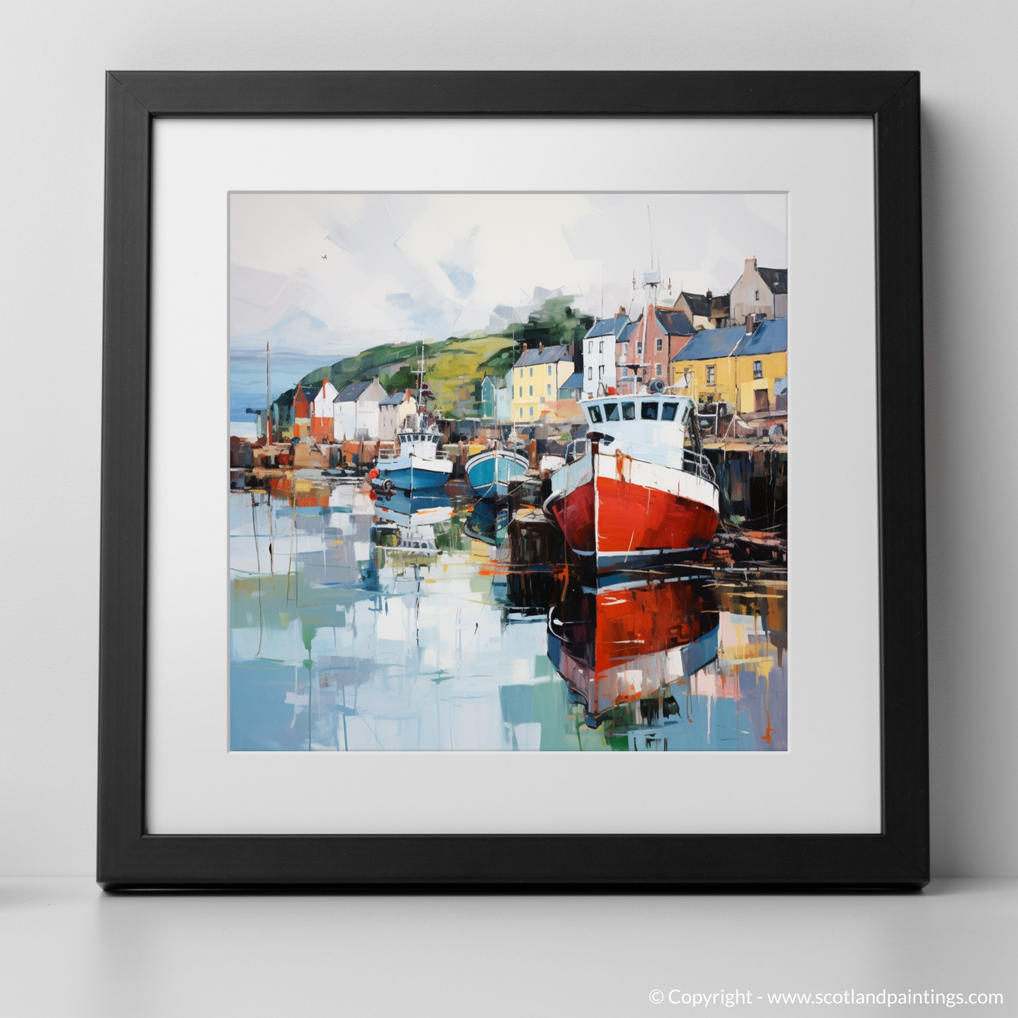 Art Print of Millport Harbour, Isle of Cumbrae with a black frame