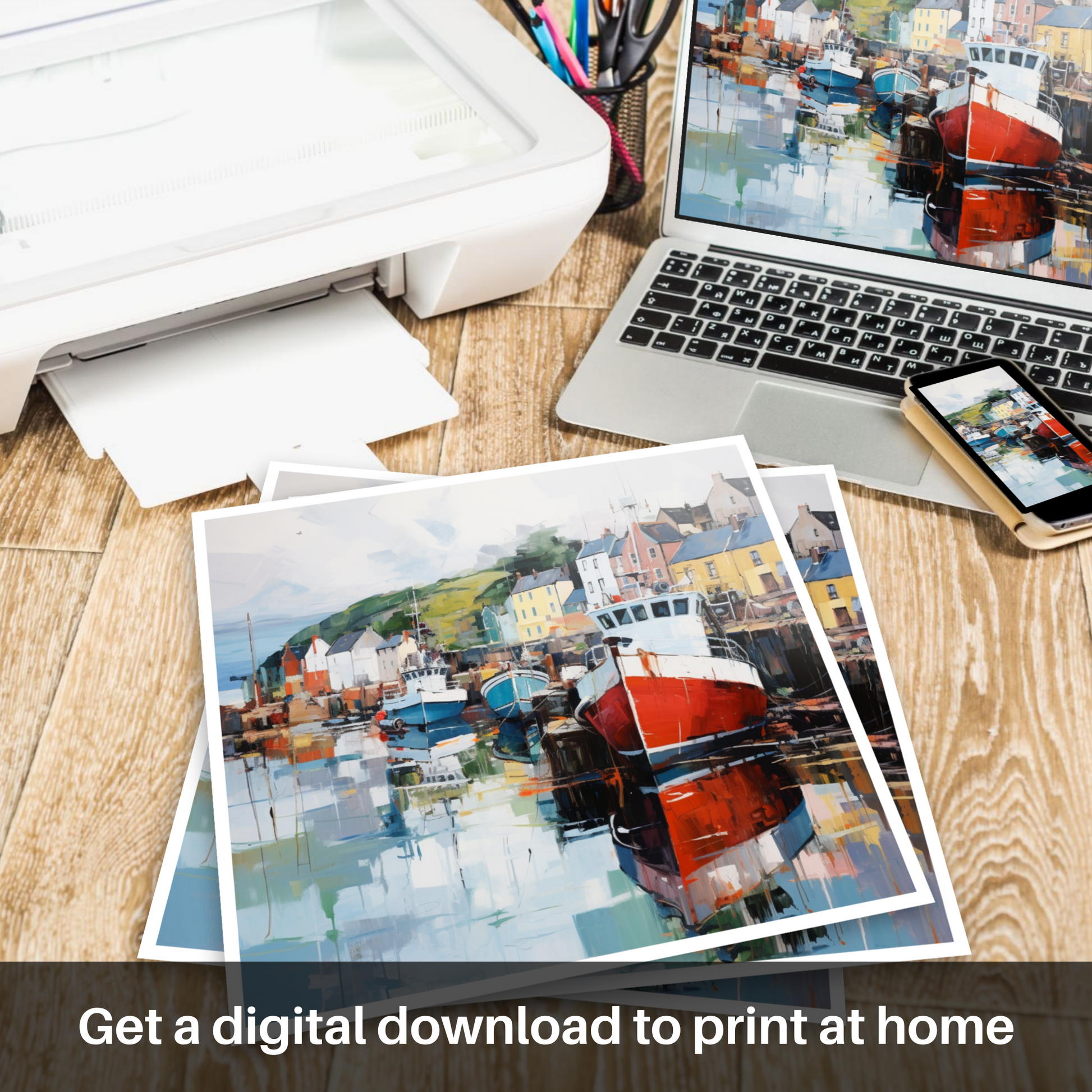 Downloadable and printable picture of Millport Harbour, Isle of Cumbrae