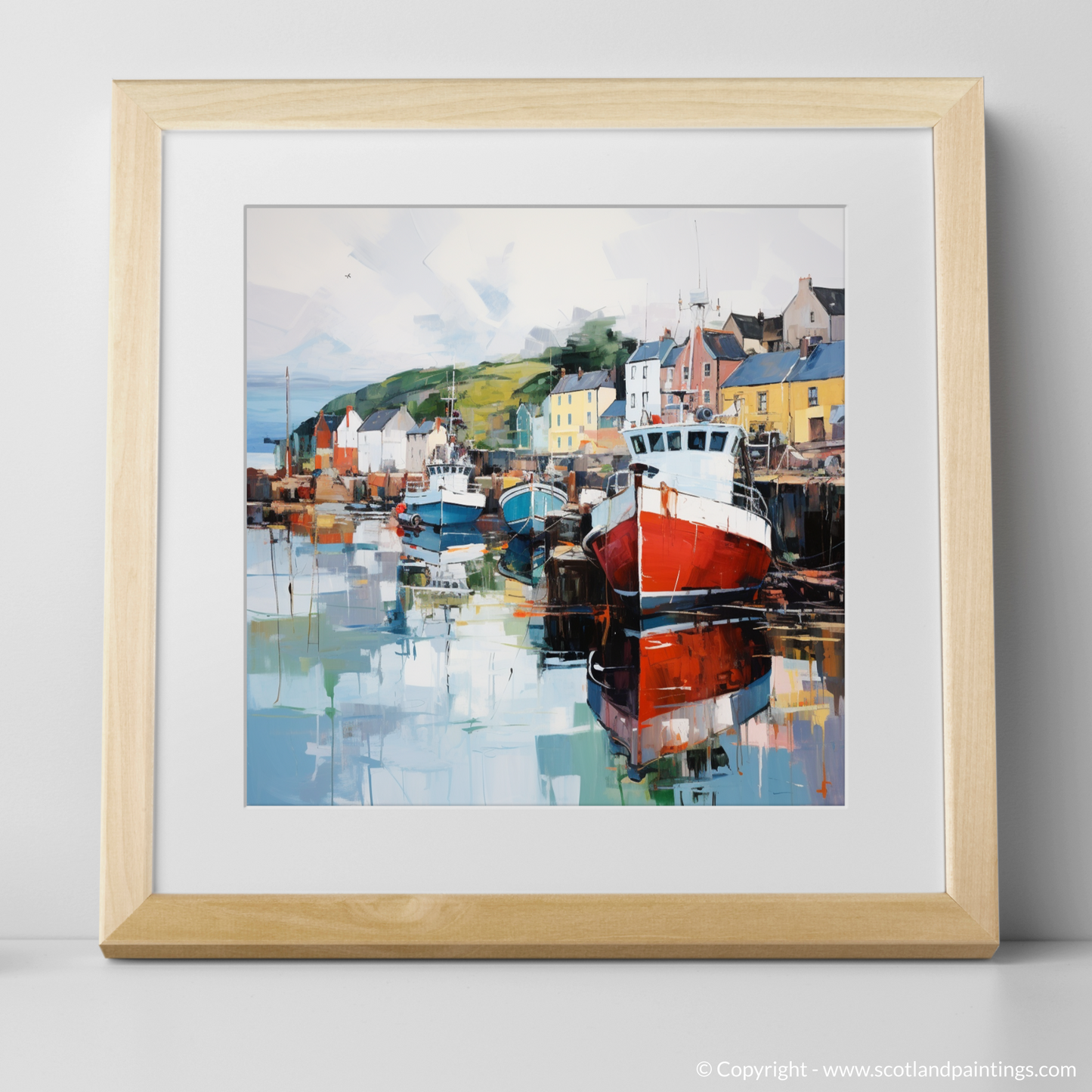 Art Print of Millport Harbour, Isle of Cumbrae with a natural frame