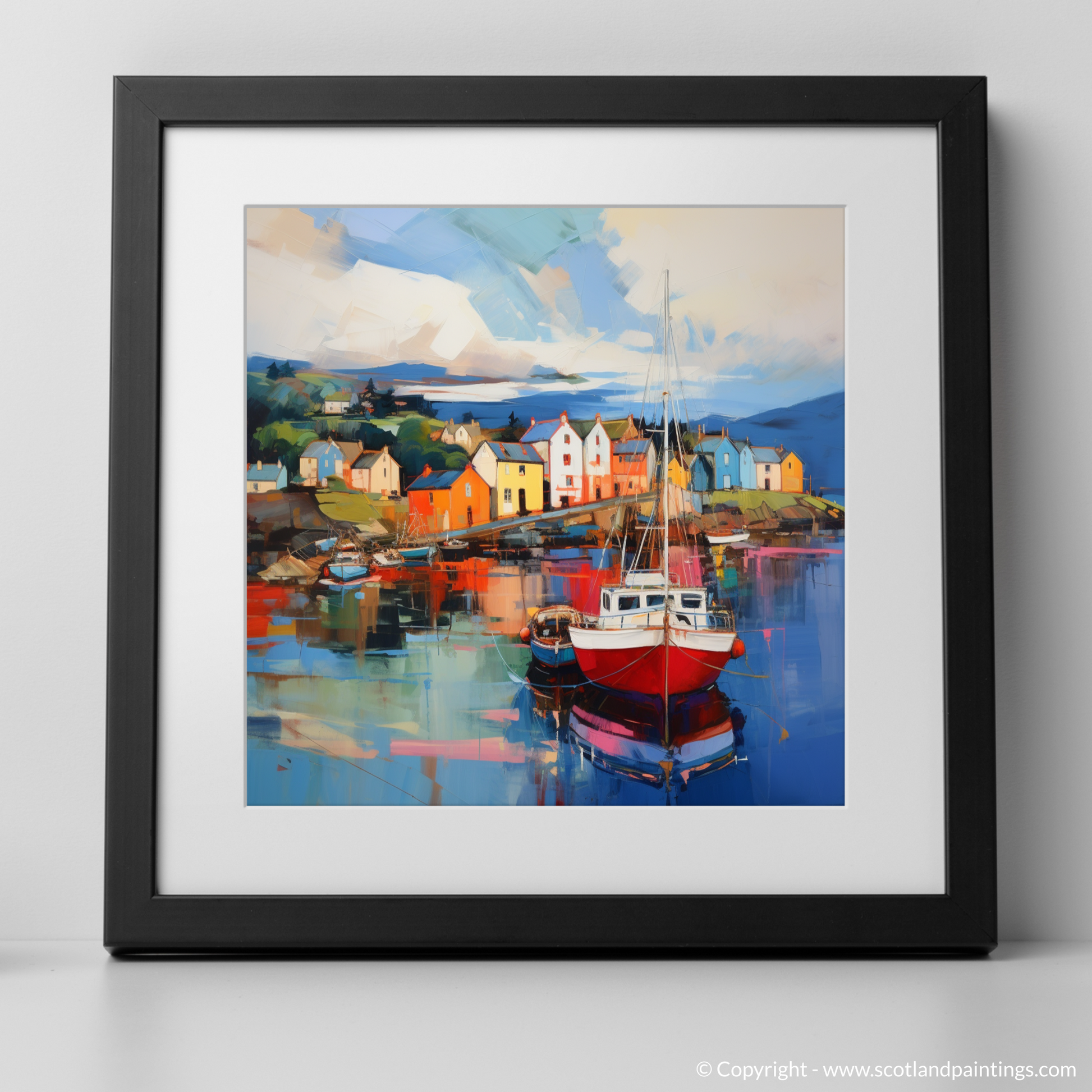 Art Print of Millport Harbour, Isle of Cumbrae with a black frame