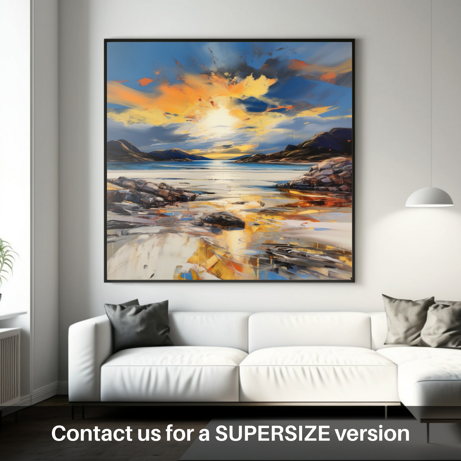 Huge supersize print of Camusdarach Beach at golden hour