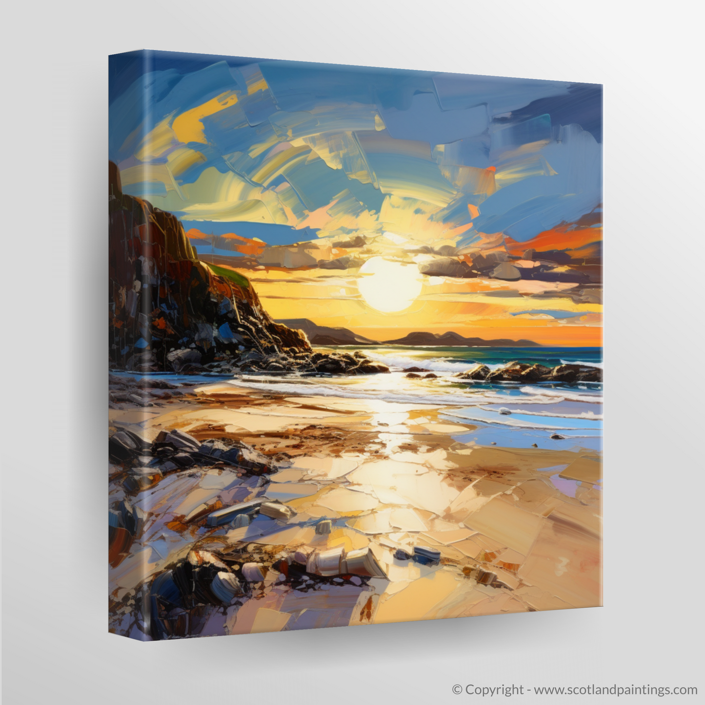 Canvas Print of Camusdarach Beach at golden hour