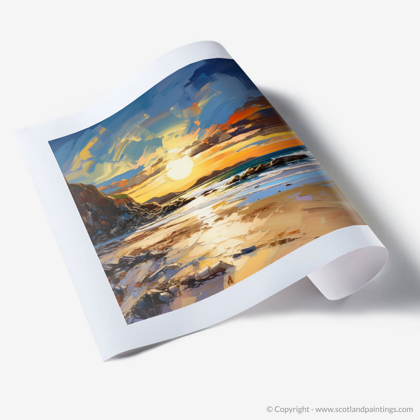 Art Print of Camusdarach Beach at golden hour