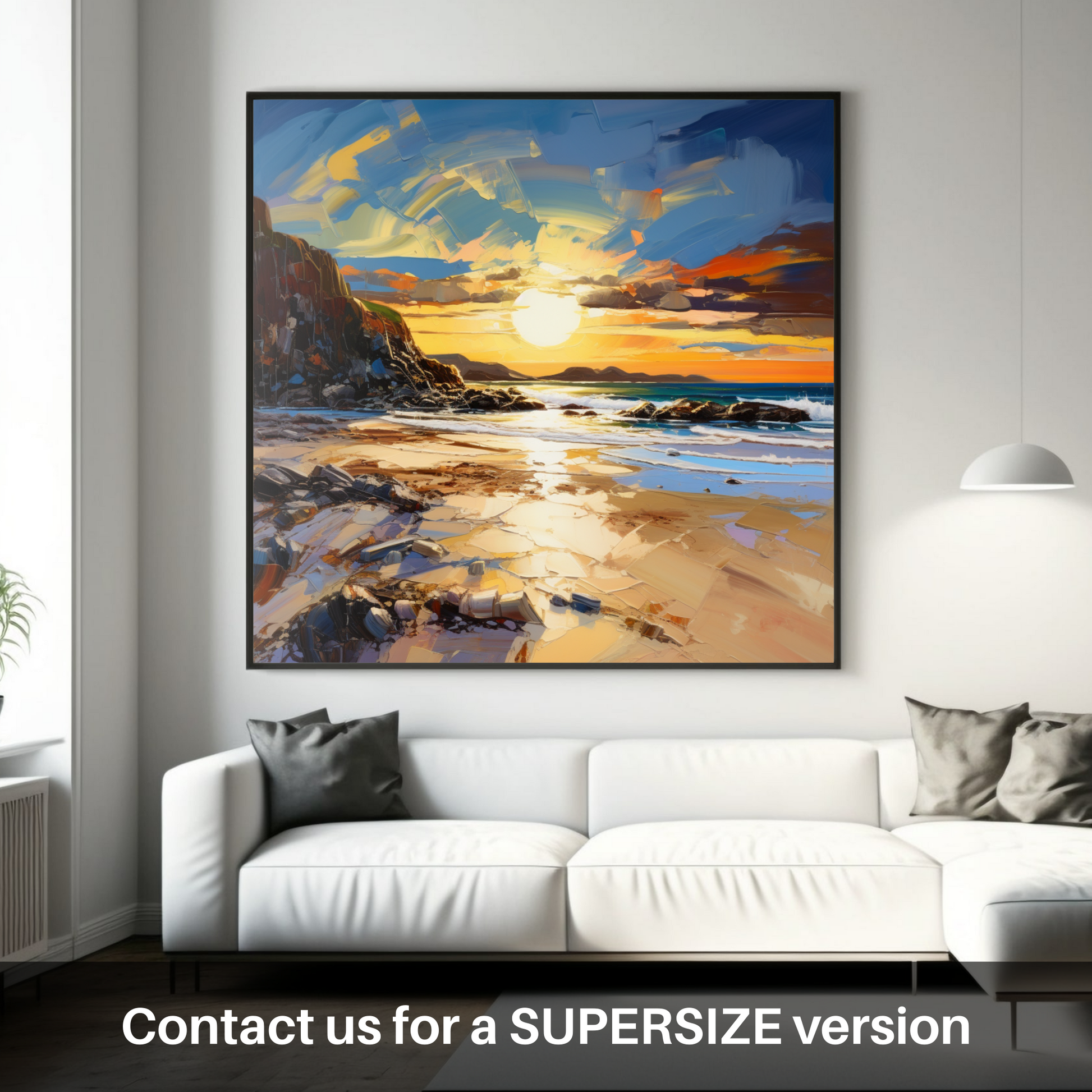 Huge supersize print of Camusdarach Beach at golden hour