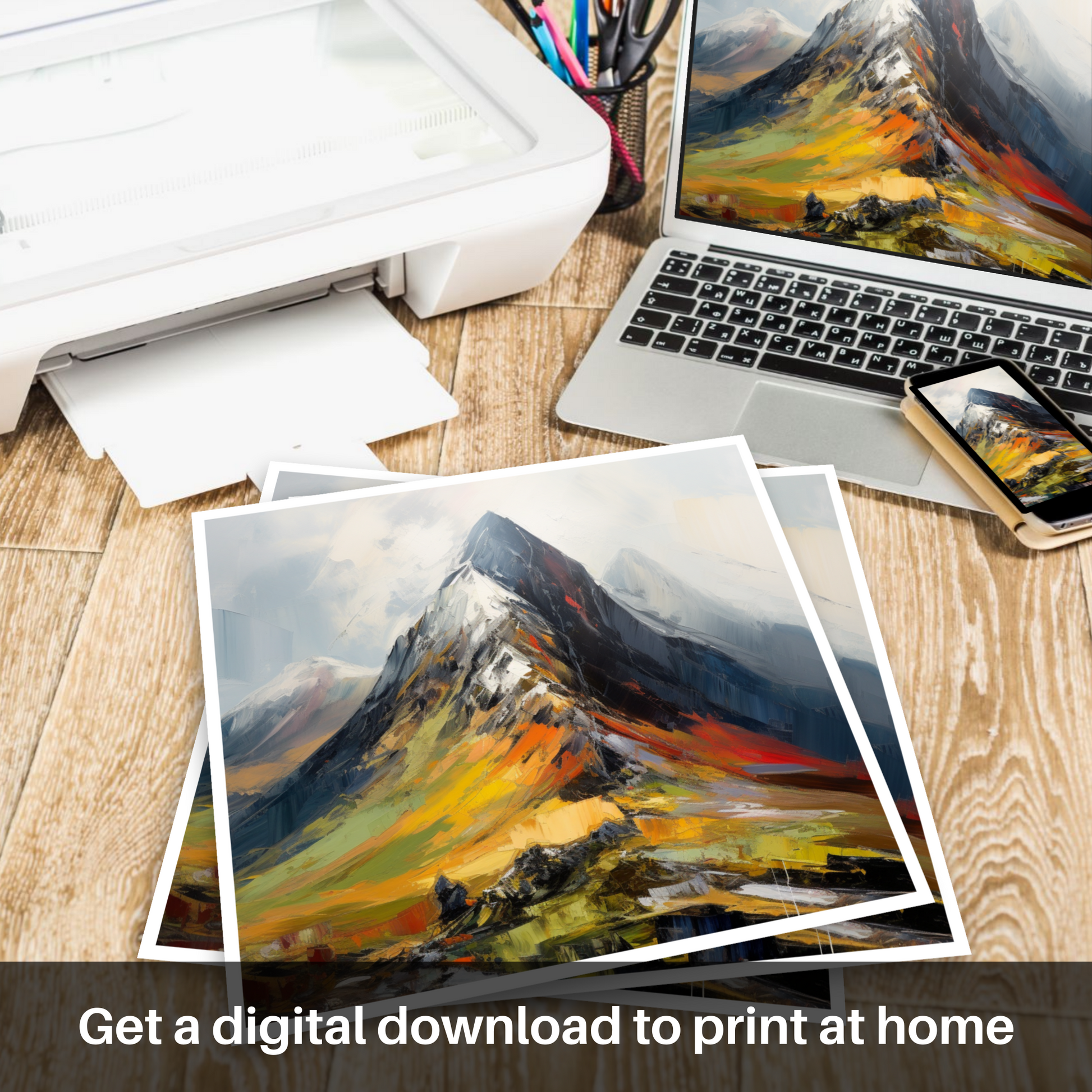 Downloadable and printable picture of Sgurr a' Mhaim, Highlands.